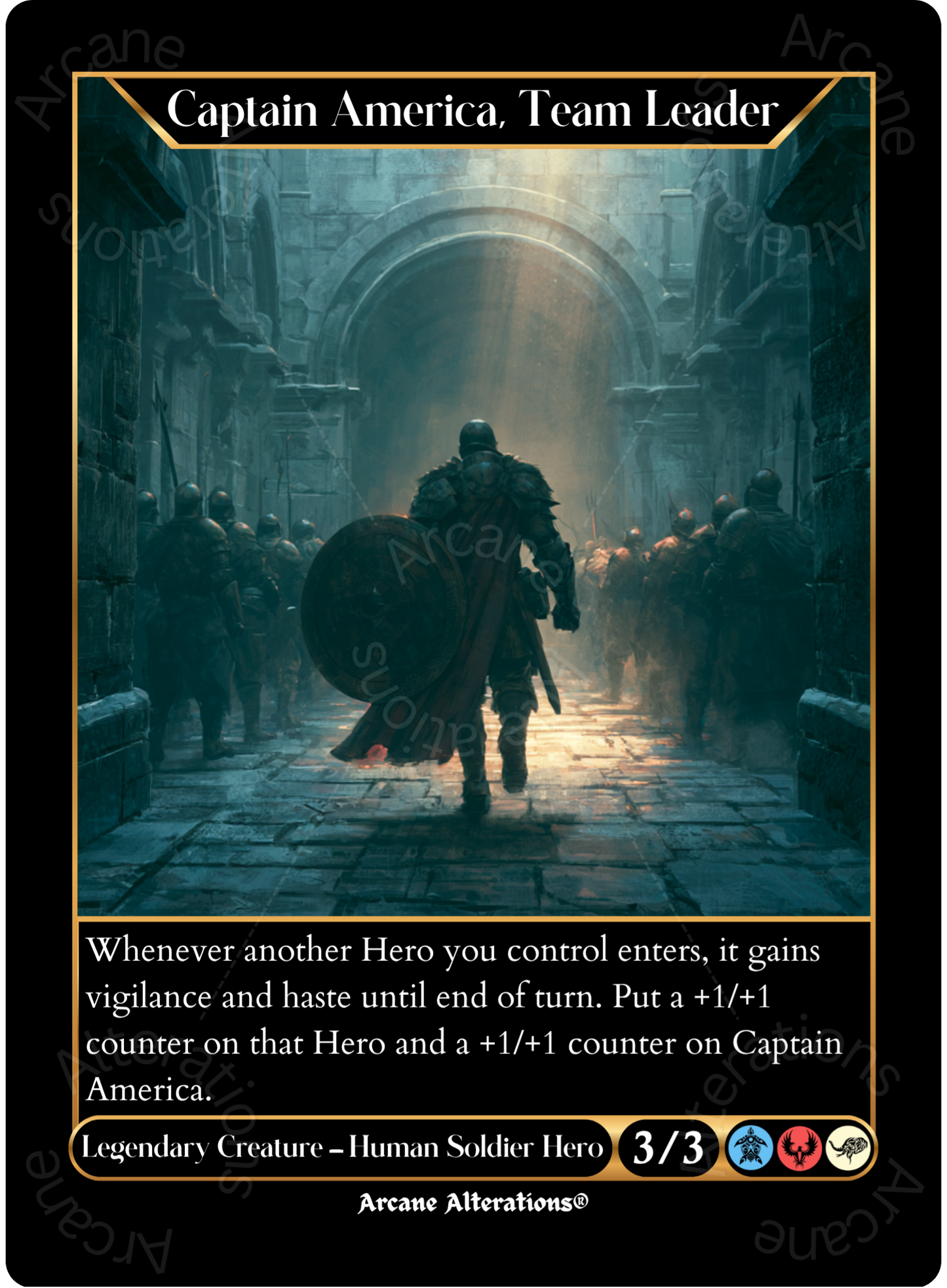 Captain America, Team Leader - High Quality Altered Art Custom Proxy Cards