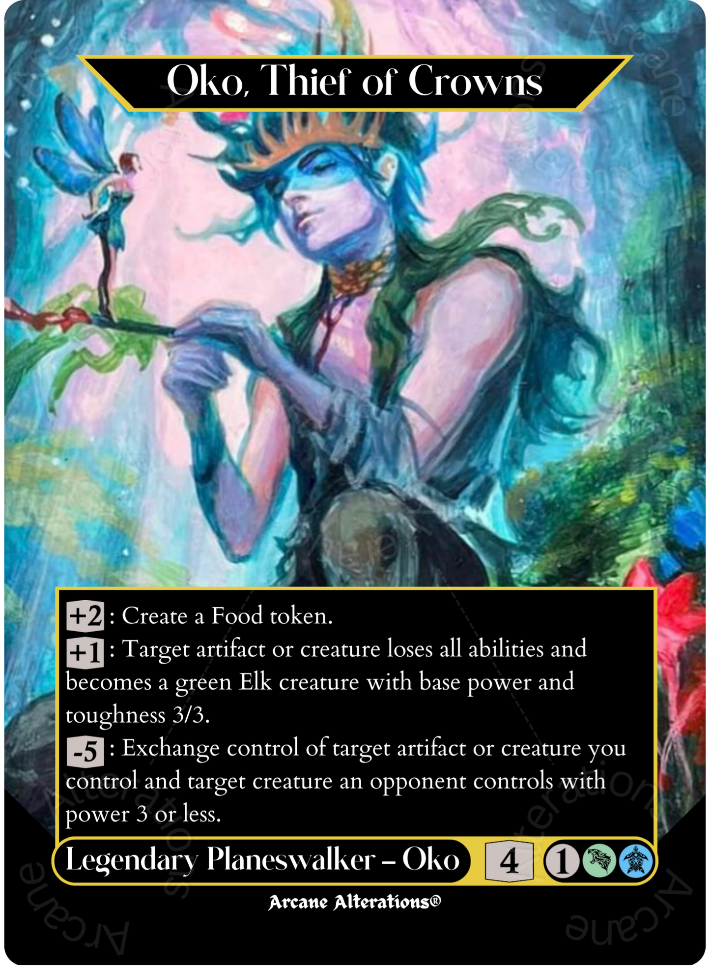 Oko, Thief of Crowns - Full Art Altered Art Custom Proxy Cards
