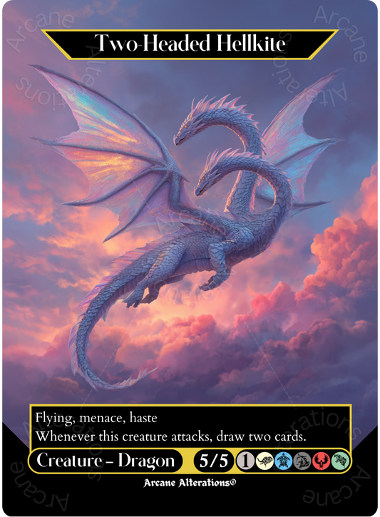 Two-Headed Hellkite - Full Art Altered Art Custom Proxy Cards