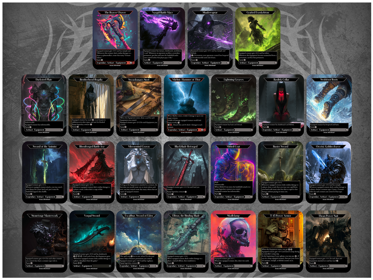 Equipment 25-Card Discount Bundle - Full Art Altered Art Custom Proxy Cards
