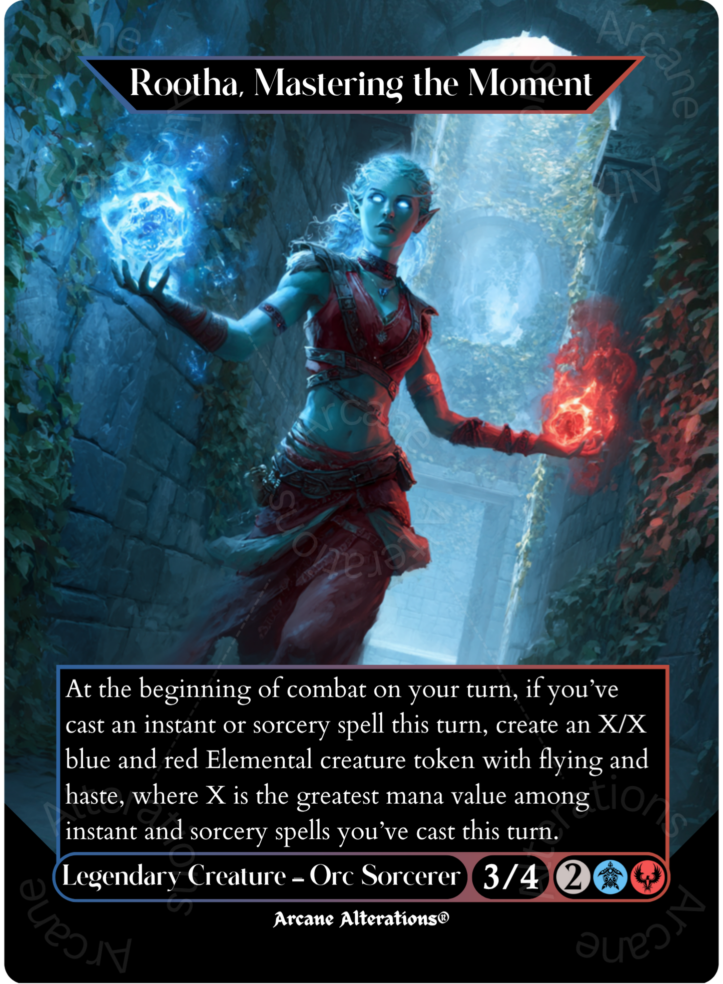 Rootha, Mastering the Moment - Full Art Altered Art Custom Proxy Cards