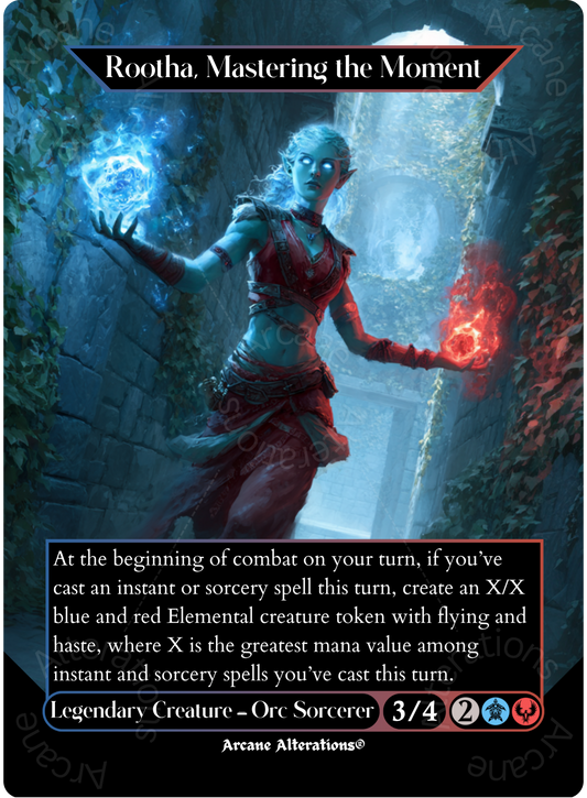 Rootha, Mastering the Moment - Full Art Altered Art Custom Proxy Cards