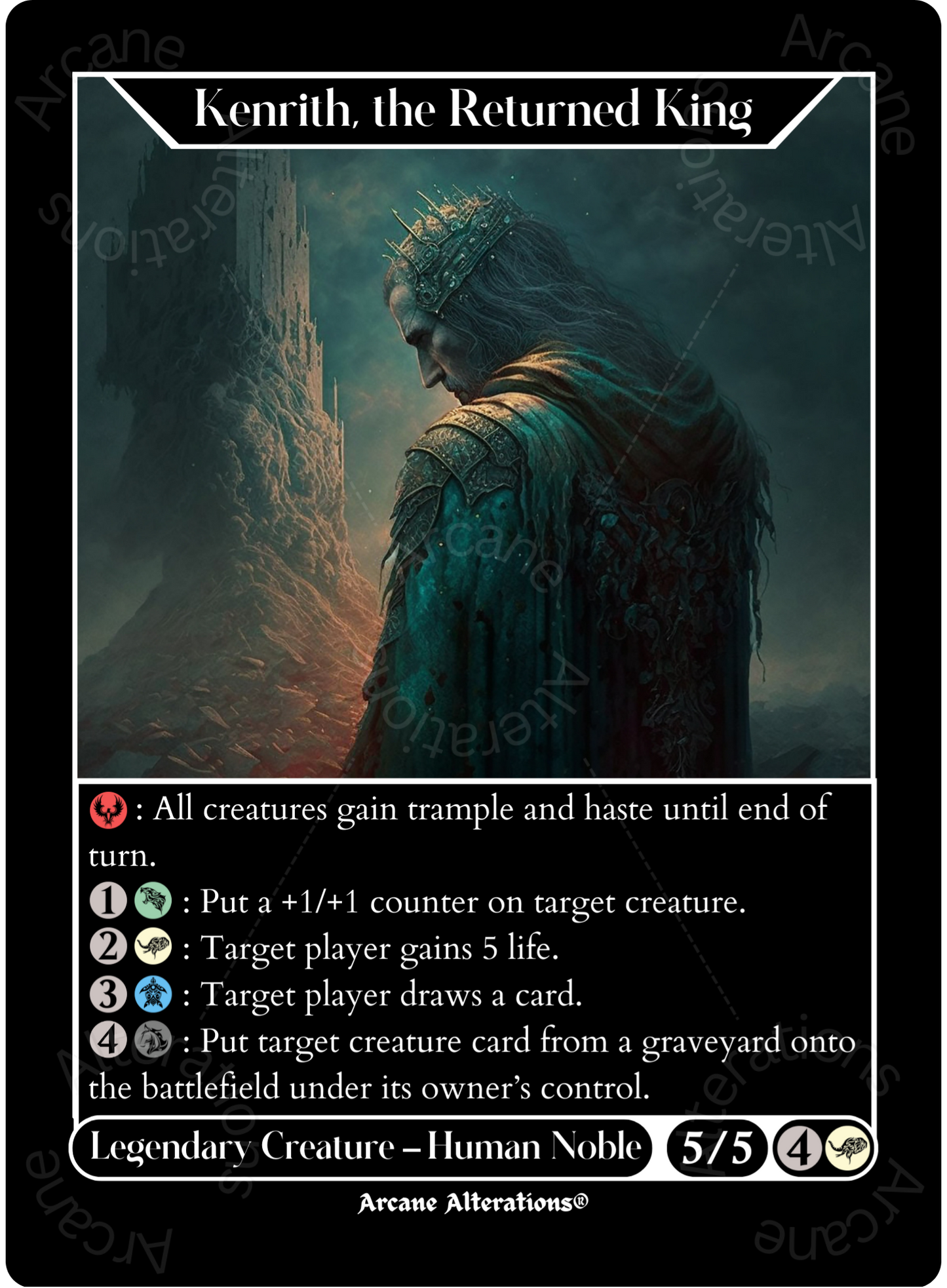 Kenrith, the Returned King - High Quality Altered Art Custom Proxy Cards