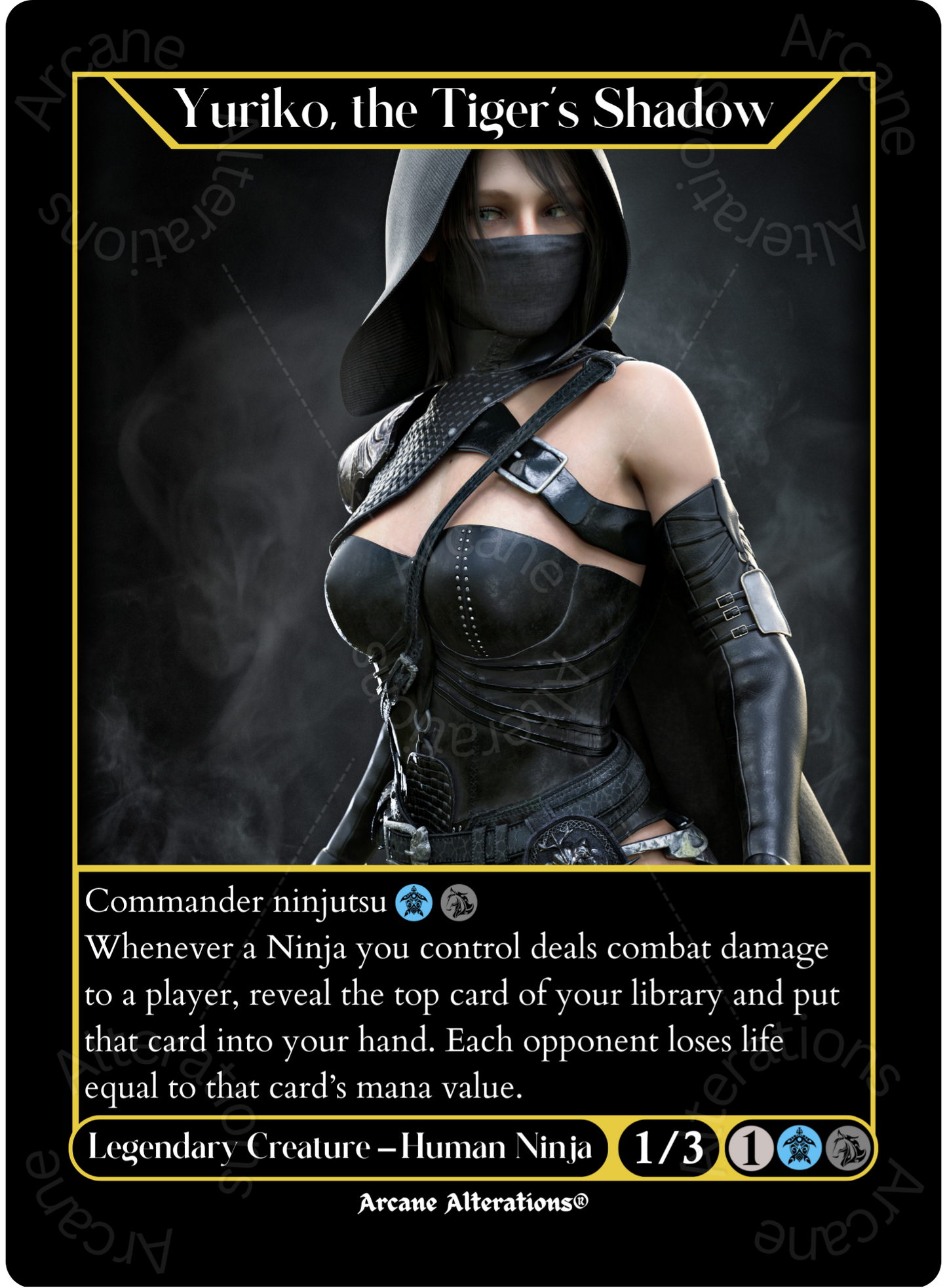 Yuriko, the Tiger's Shadow - High Quality Altered Art Custom Proxy Cards