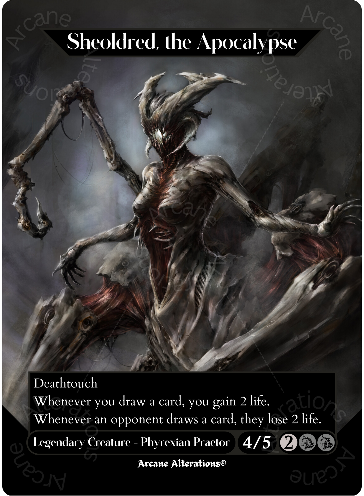 Sheoldred, the Apocalypse - Full Art Altered Art Custom Proxy Cards