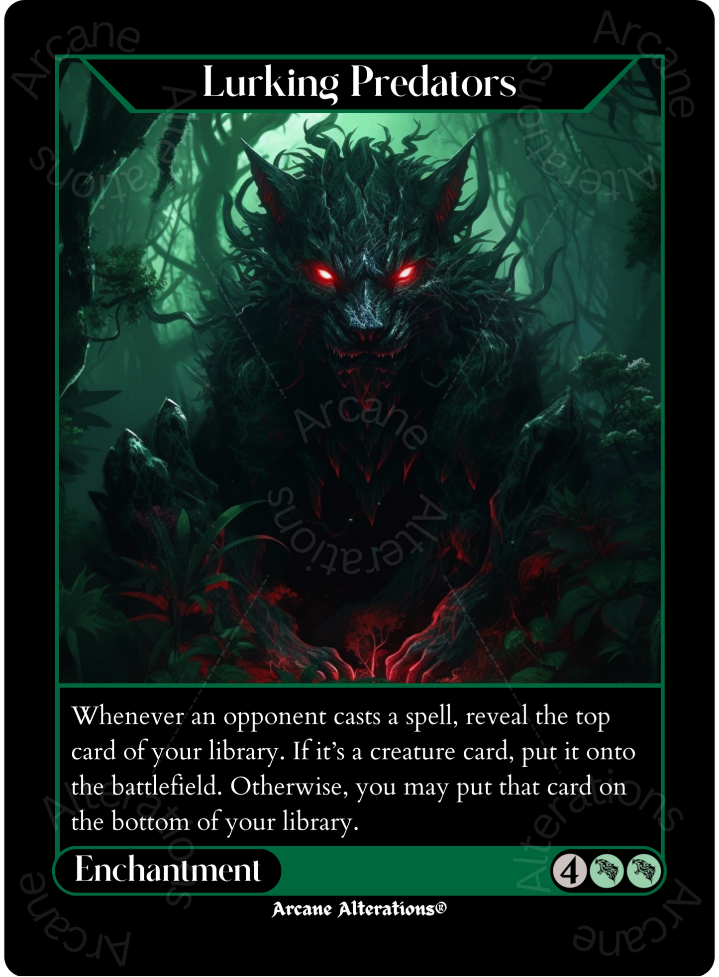 Lurking Predators - High Quality Altered Art Custom Proxy Cards
