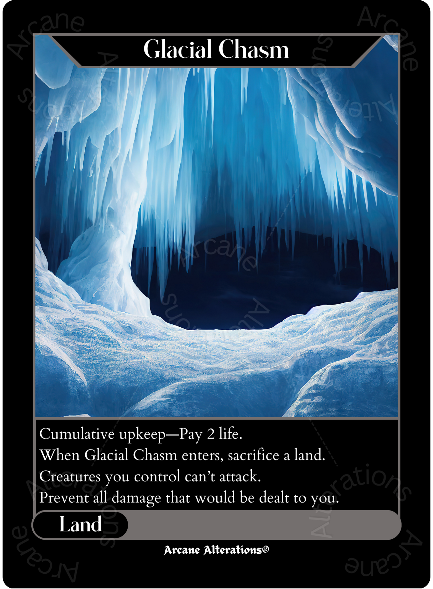 Glacial Chasm - High Quality Altered Art Custom Proxy Cards