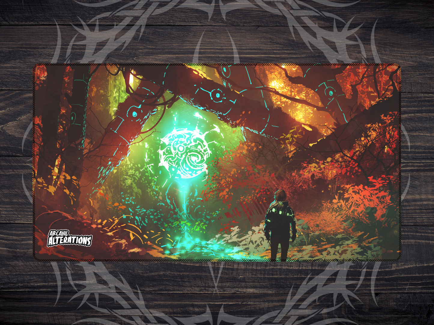Fall Forest Anomaly Stitched Edge Playmat 24"x14" (2mm)