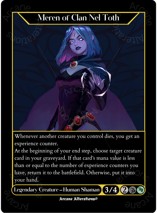 Meren of Clan Nel Toth Raven Teen Titans Crossover - High Quality Altered Art Custom Proxy Cards
