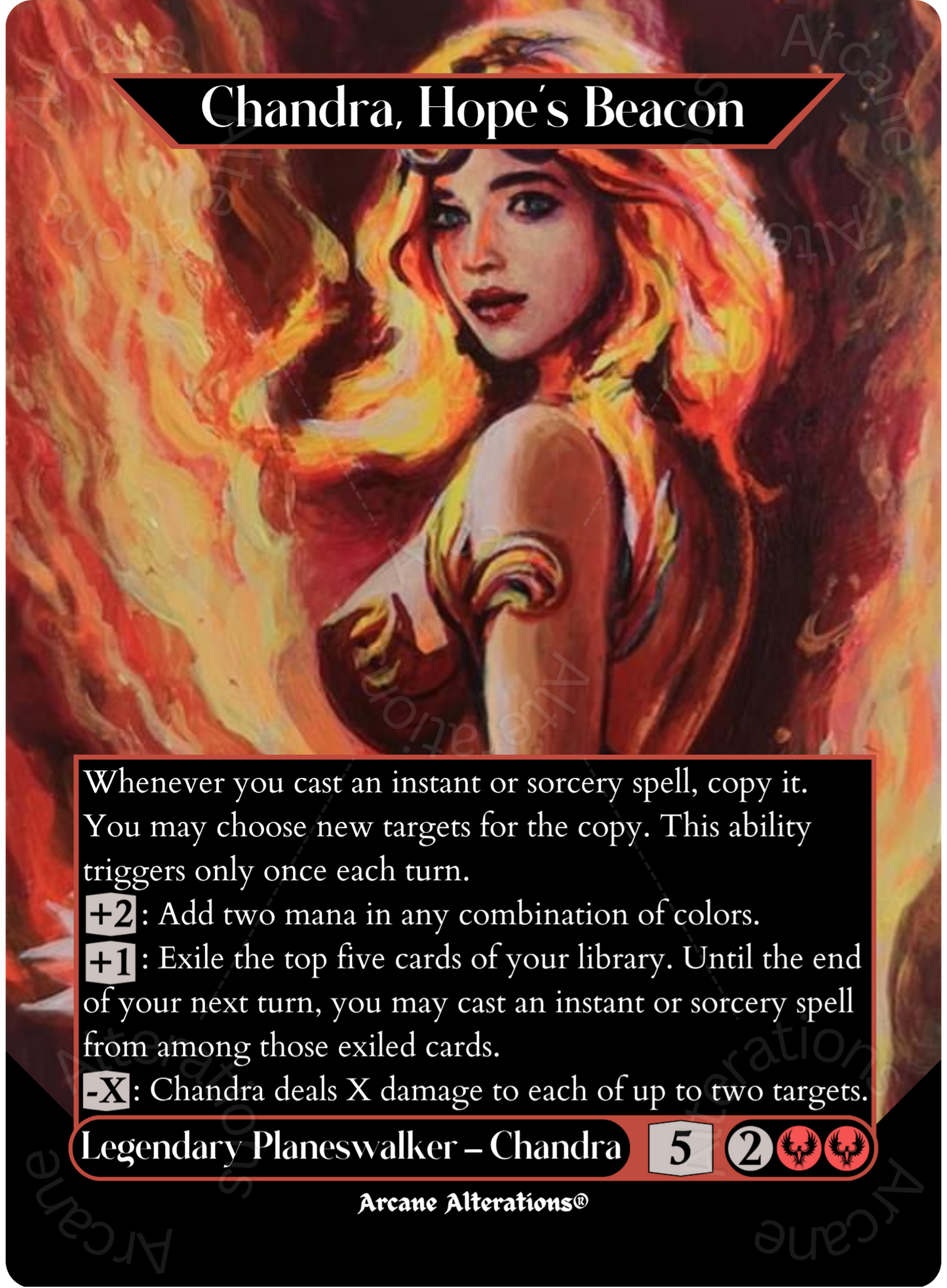 Chandra, Hope's Beacon - Full Art Altered Art Custom Proxy Cards