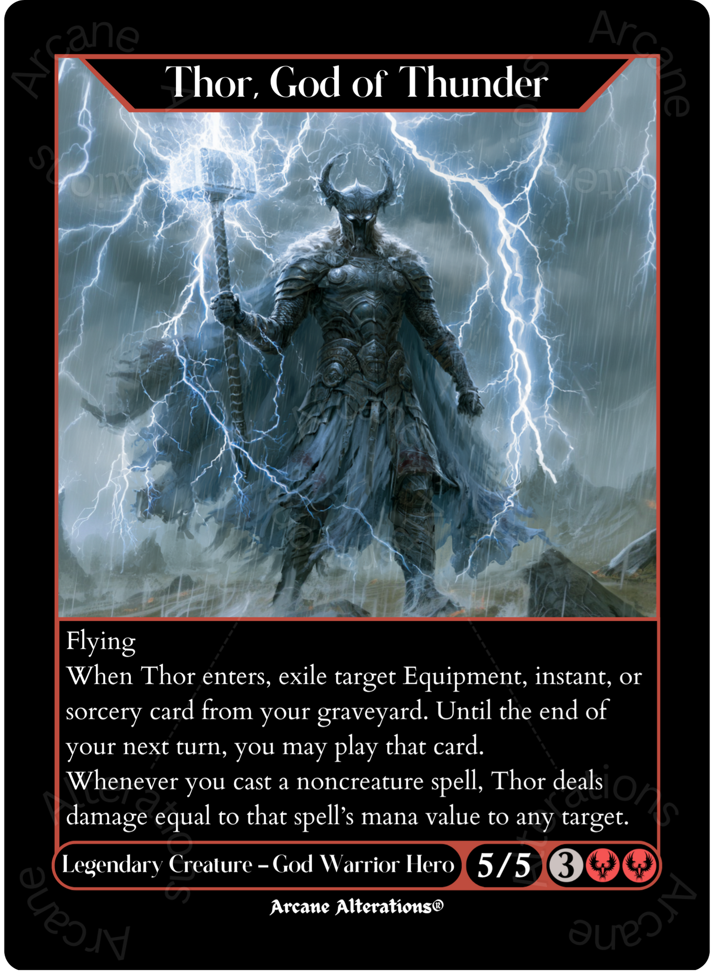 Thor, God of Thunder - High Quality Altered Art Custom Proxy Cards