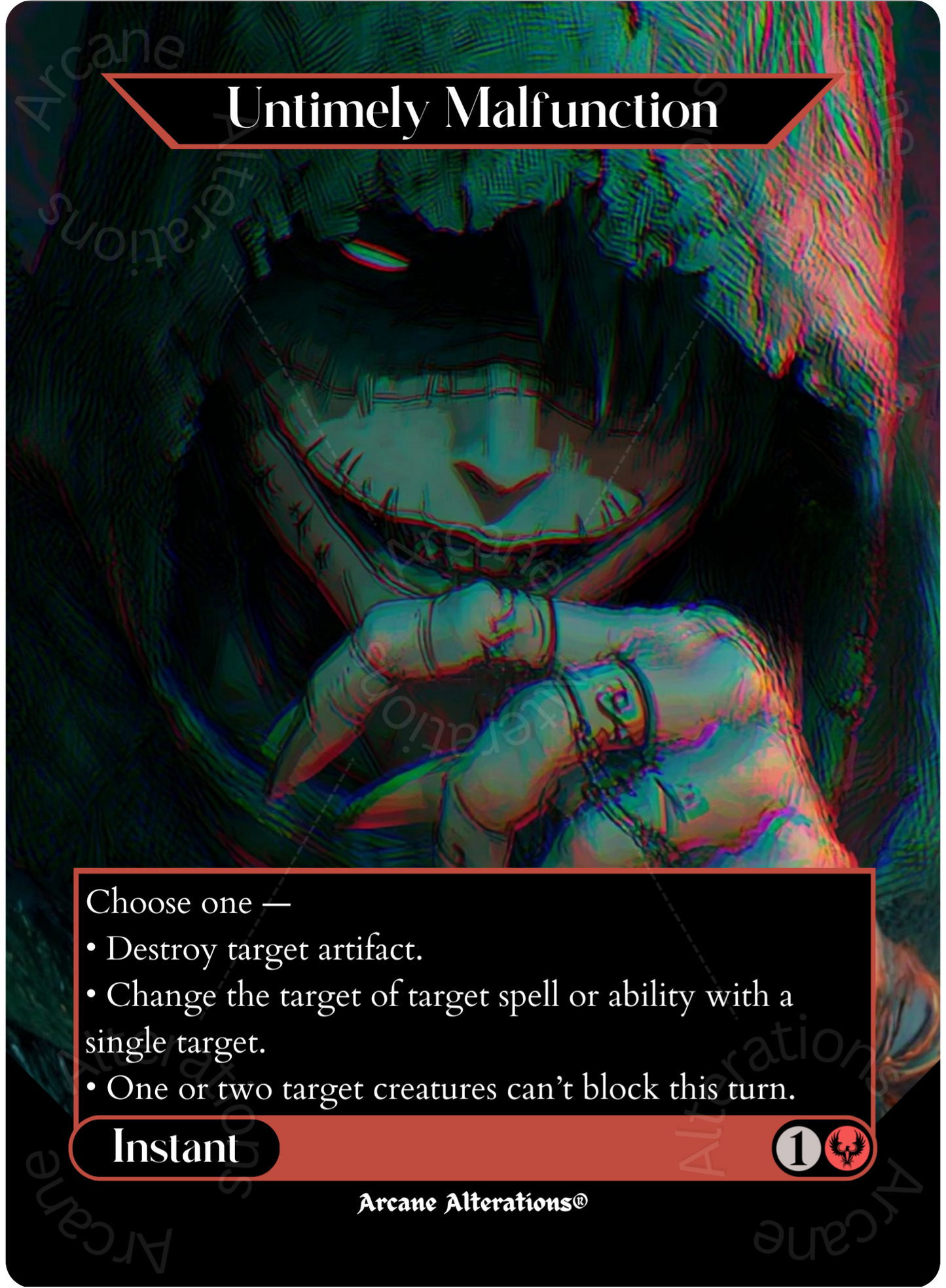 Untimely Malfunction - Full Art Altered Art Custom Proxy Cards