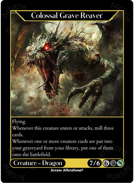 Colossal Grave-Reaver - High Quality Altered Art Custom Proxy Cards