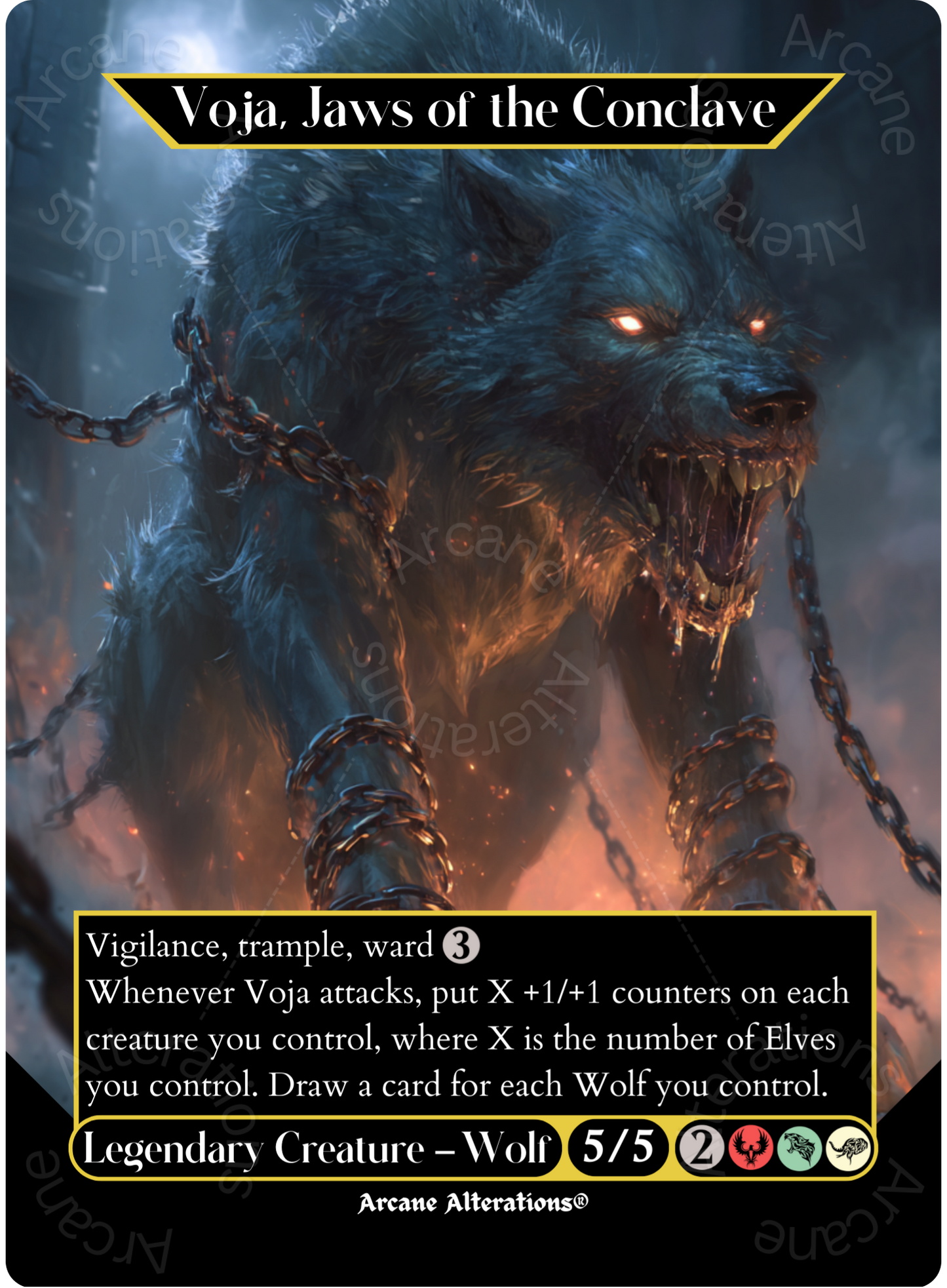 Voja, Jaws of the Conclave - Full Art Altered Art Custom Proxy Cards