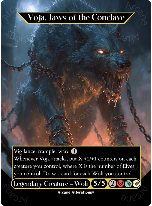 Voja, Jaws of the Conclave - Full Art Altered Art Custom Proxy Cards