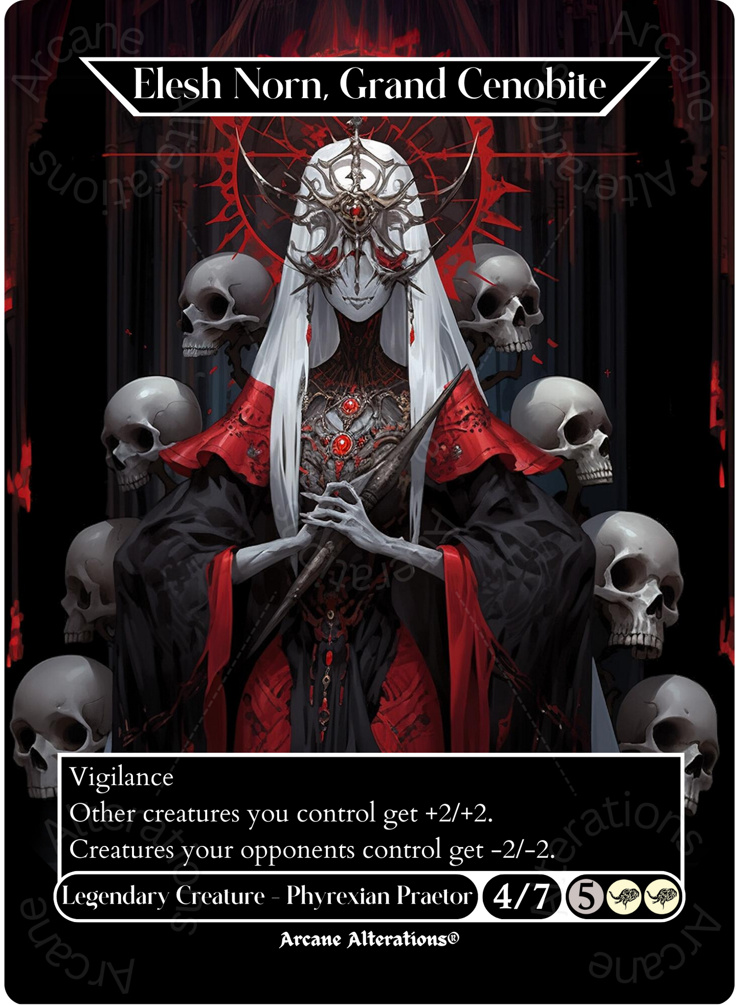 Elesh Norn, Grand Cenobite - Full Art Altered Art Custom Proxy Cards