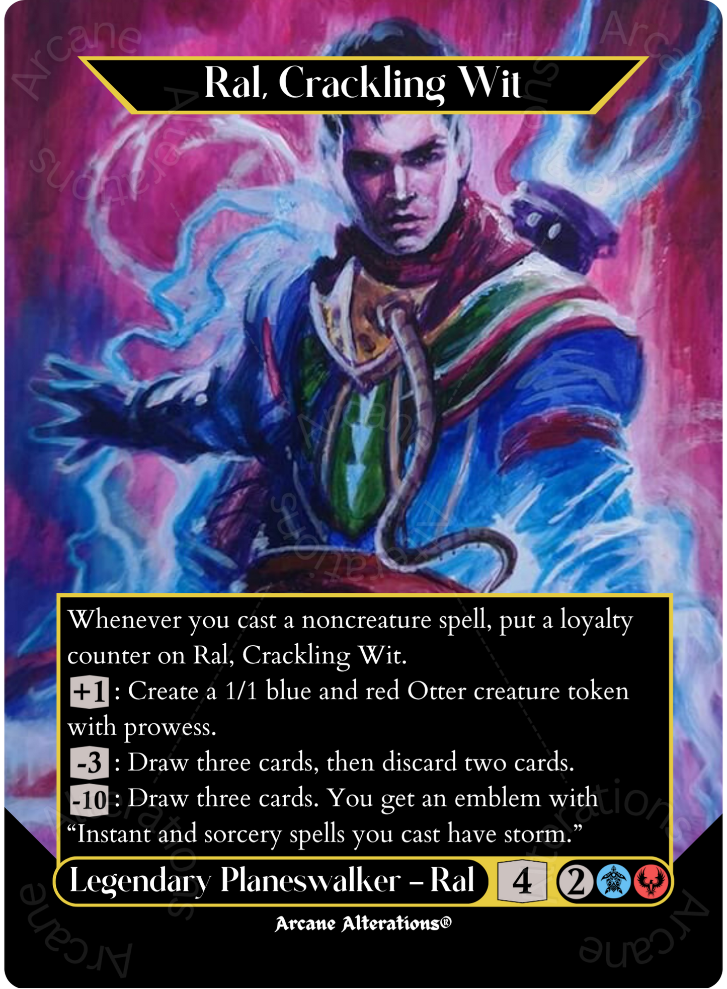 Ral, Crackling Wit - Full Art Altered Art Custom Proxy Cards