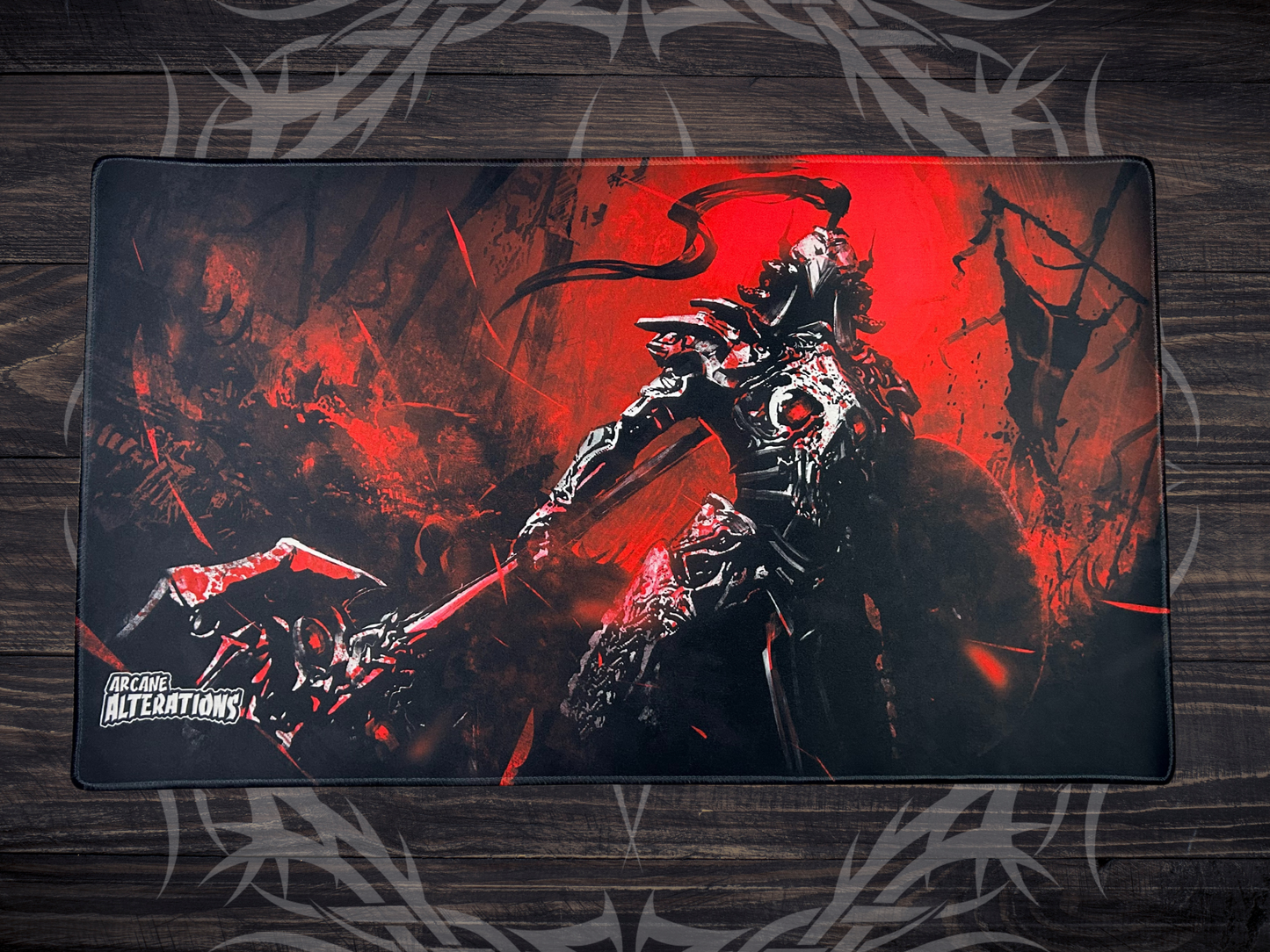 Bloodthirsty Knight Stitched Edge Playmat 24"x14" (2mm)