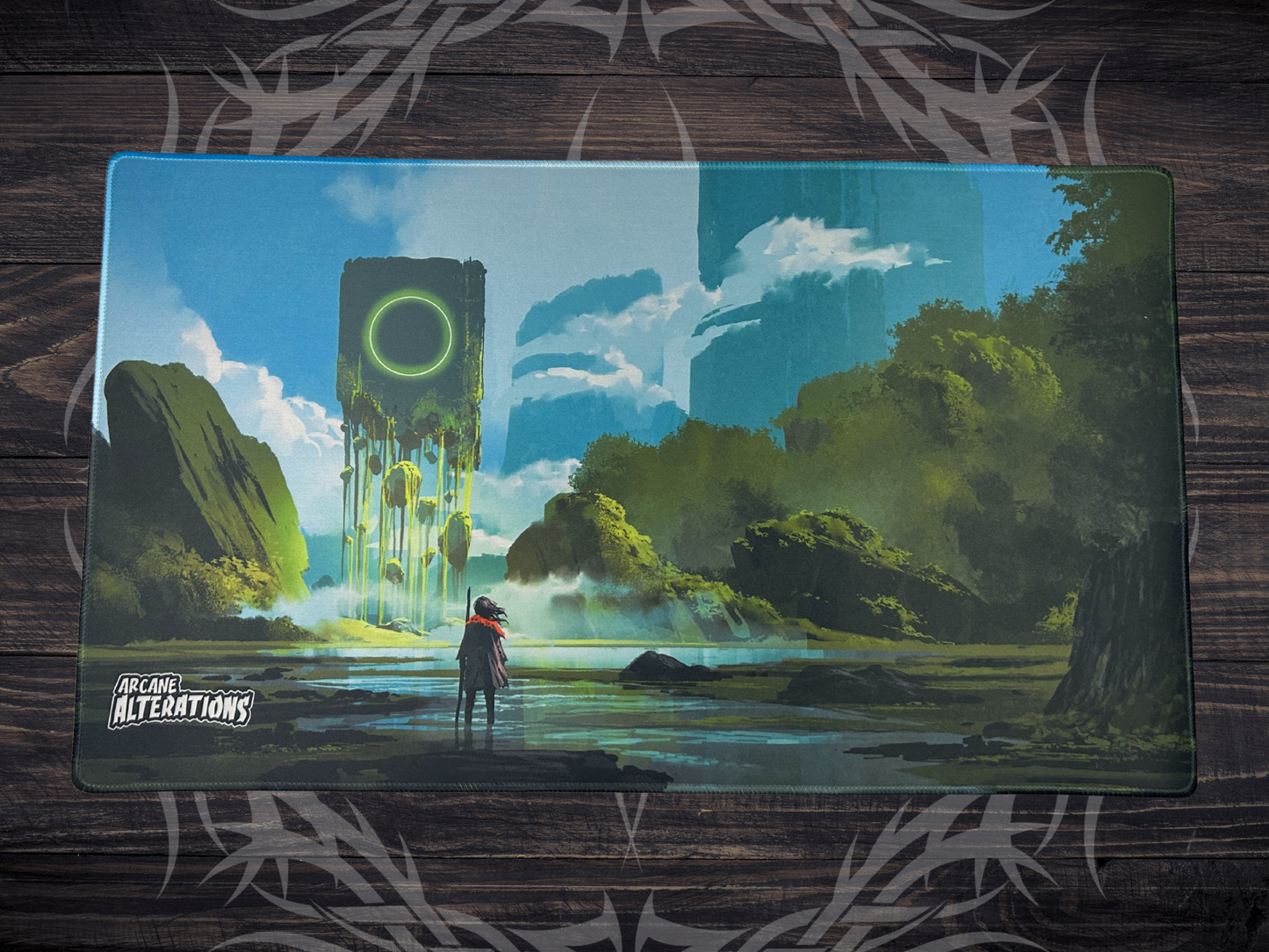 Green Exploration Stitched Edge Playmat 24"x14" (2mm)