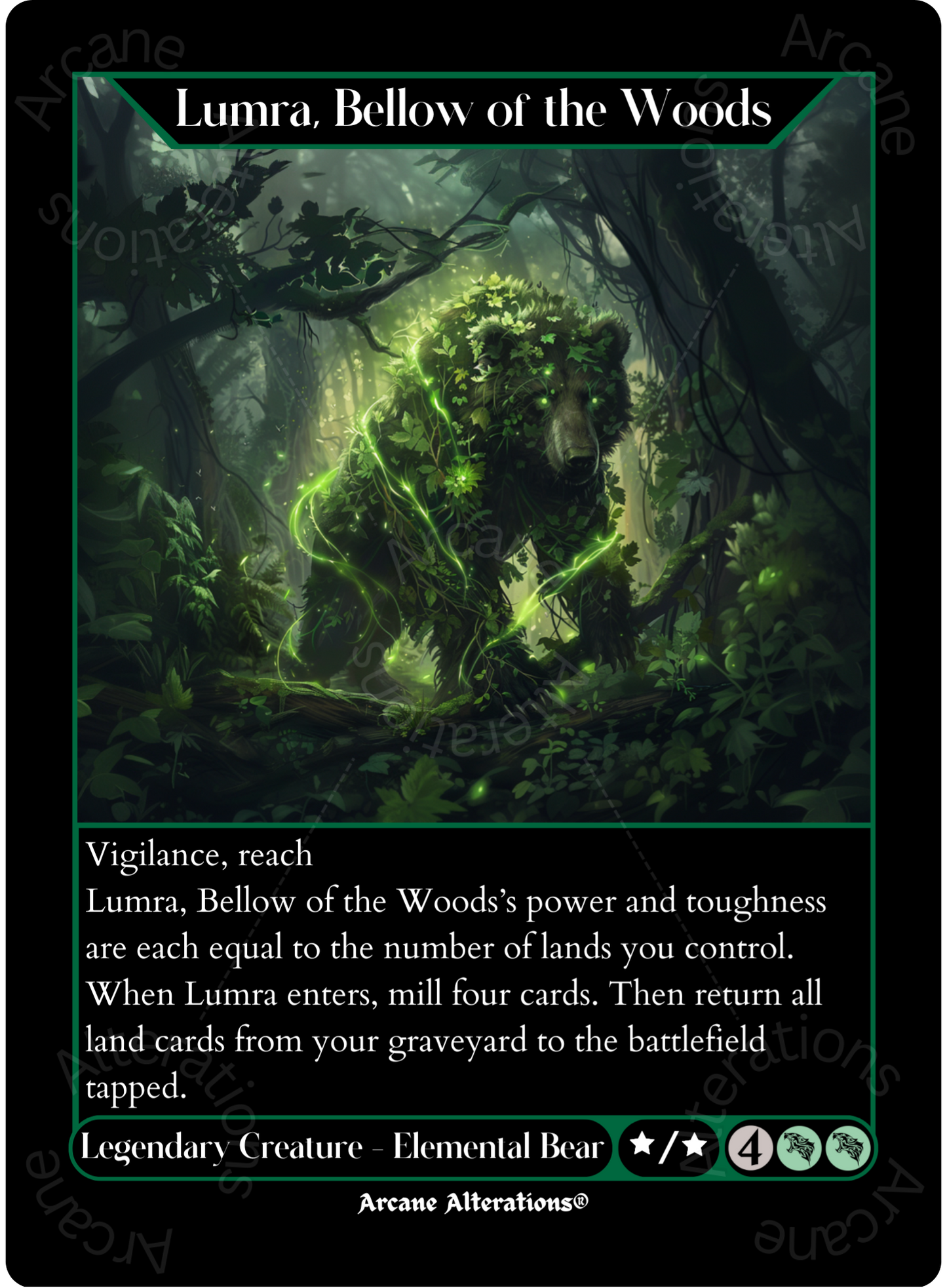 Lumra, Bellow of the Woods - High Quality Altered Art Custom Proxy Cards