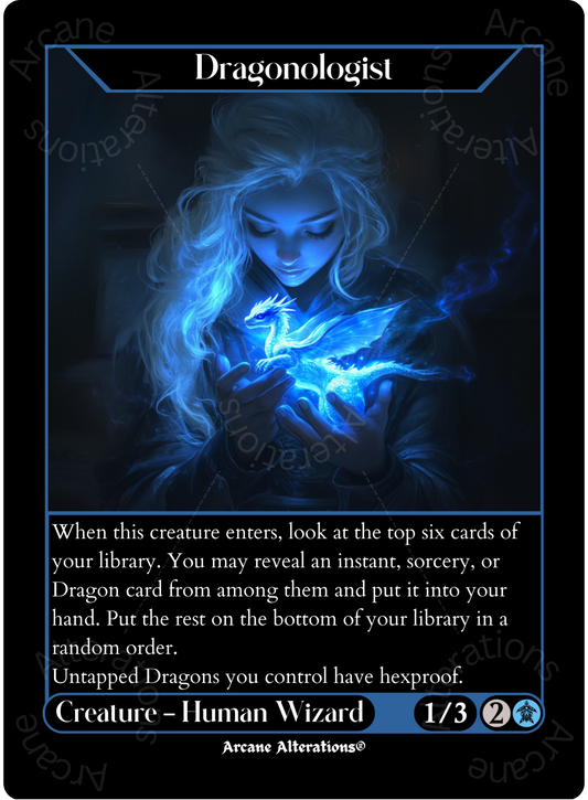 Dragonologist - High Quality Altered Art Custom Proxy Cards