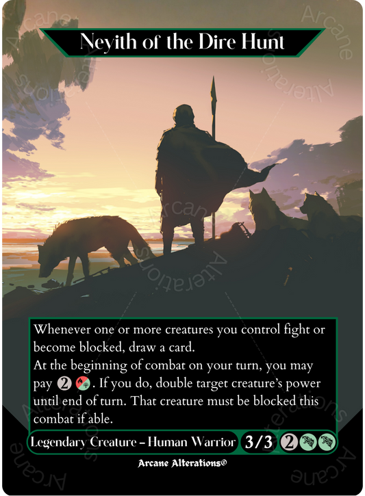 Neyith of the Dire Hunt - Full Art Altered Art Custom Proxy Cards