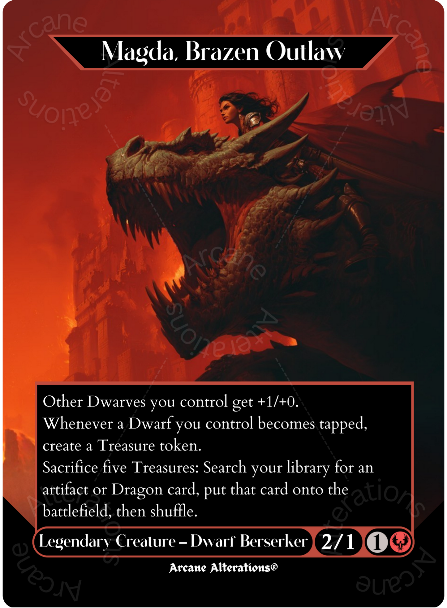 Magda, Brazen Outlaw - Full Art Altered Art Custom Proxy Cards
