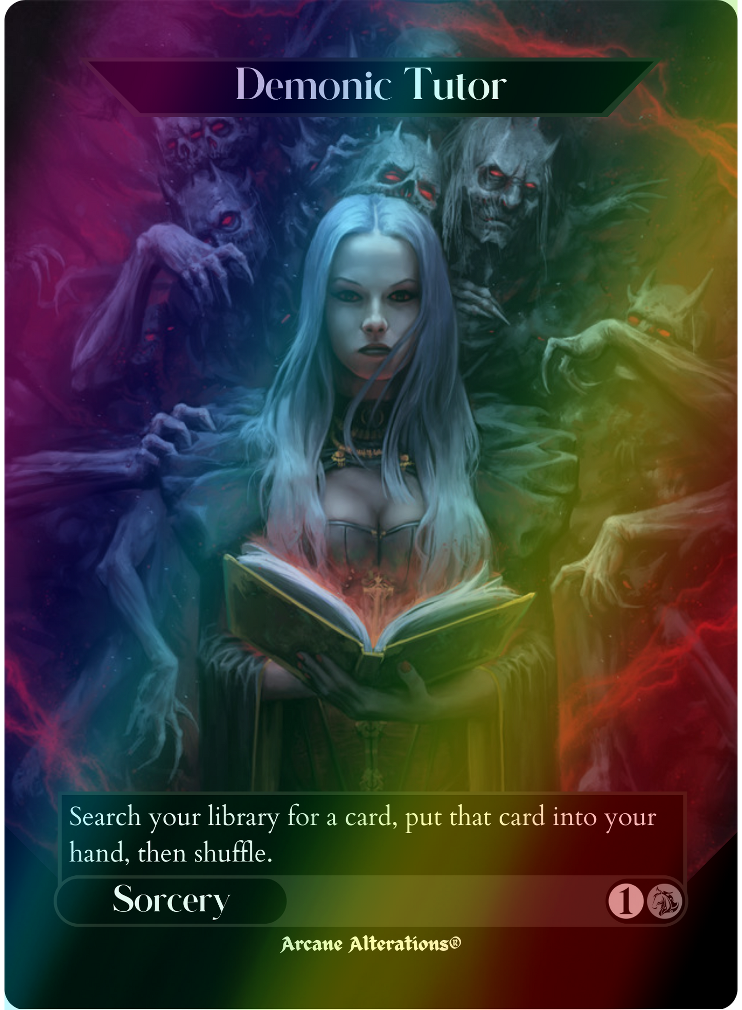 Demonic Tutor - Full Art Altered Art Custom Proxy Cards