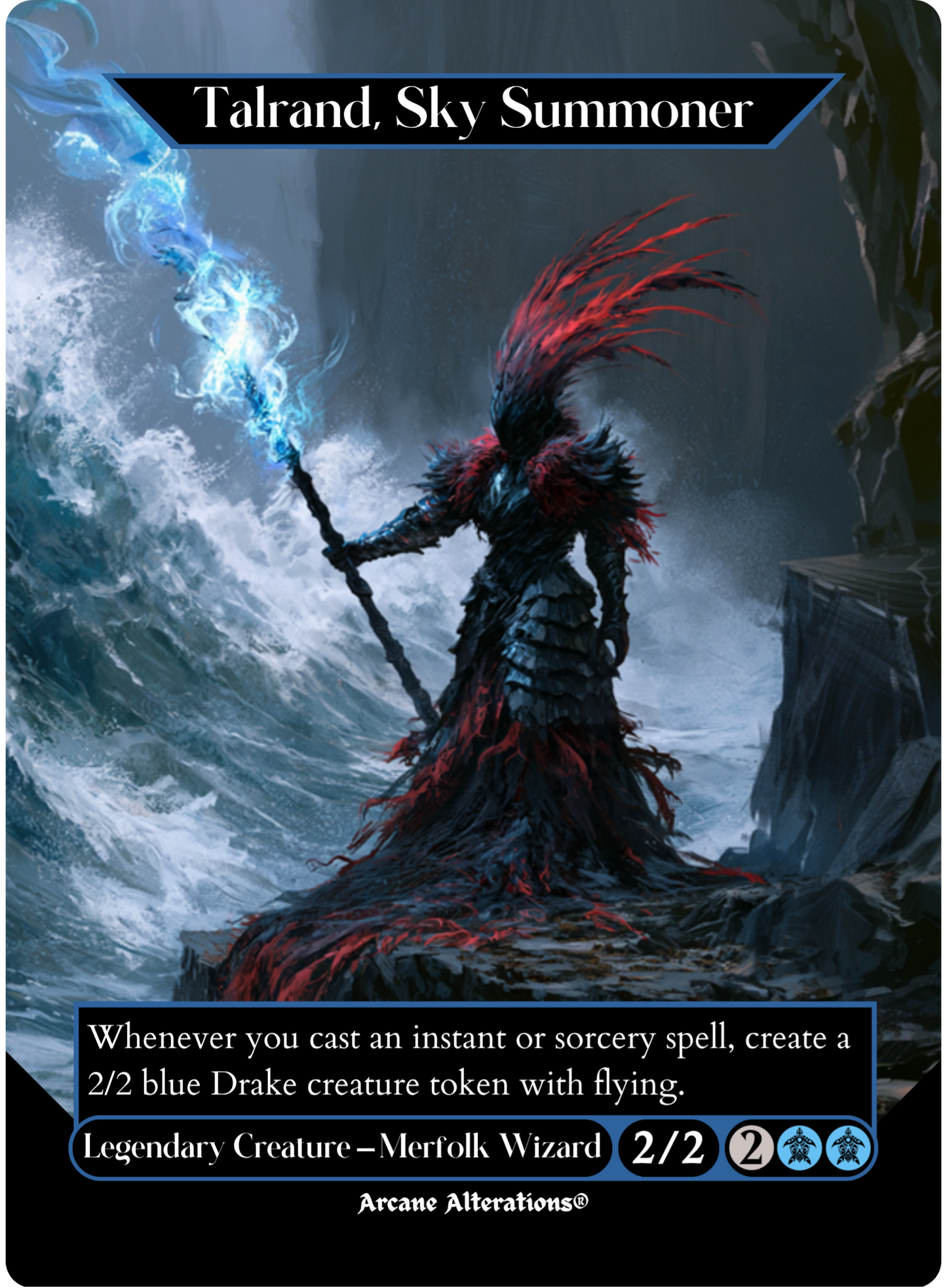 Talrand, Sky Summoner - Full Art Altered Art Custom Proxy Cards
