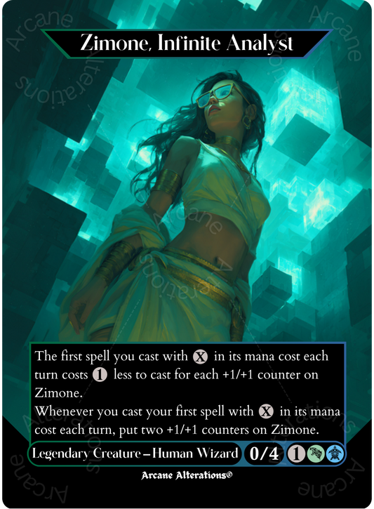Zimone, Infinite Analyst - Full Art Altered Art Custom Proxy Cards