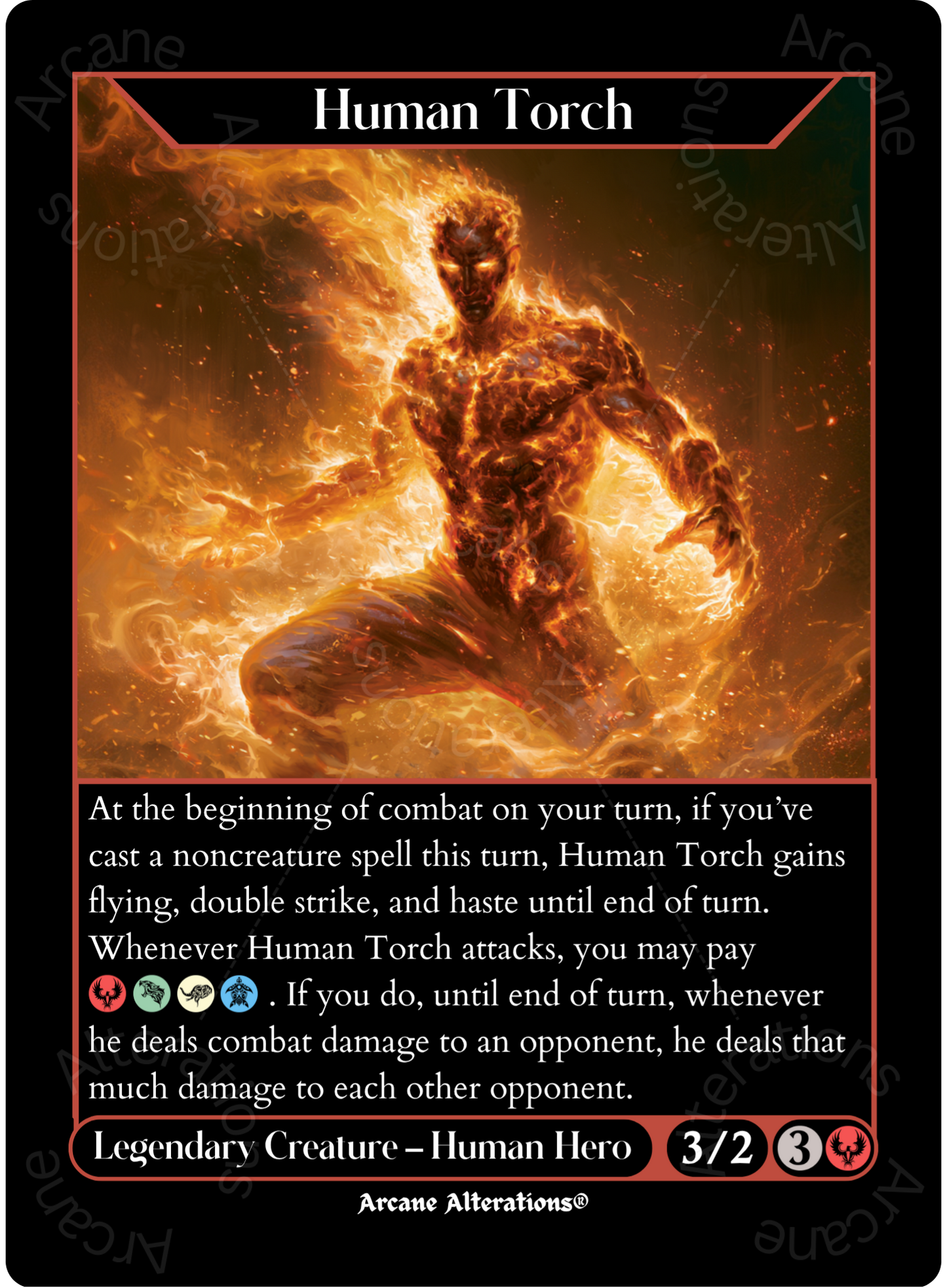 Human Torch - High Quality Altered Art Custom Proxy Cards