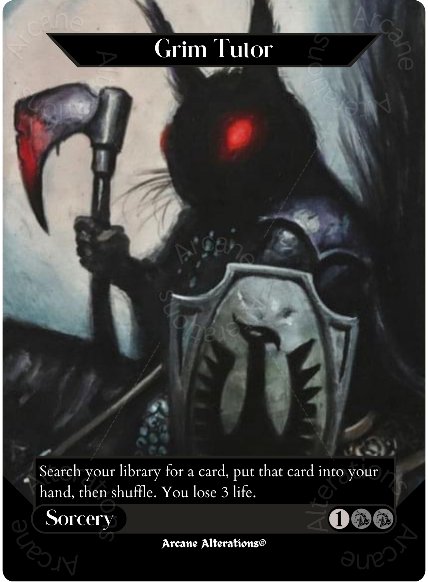 Grim Tutor - Full Art Altered Art Custom Proxy Cards
