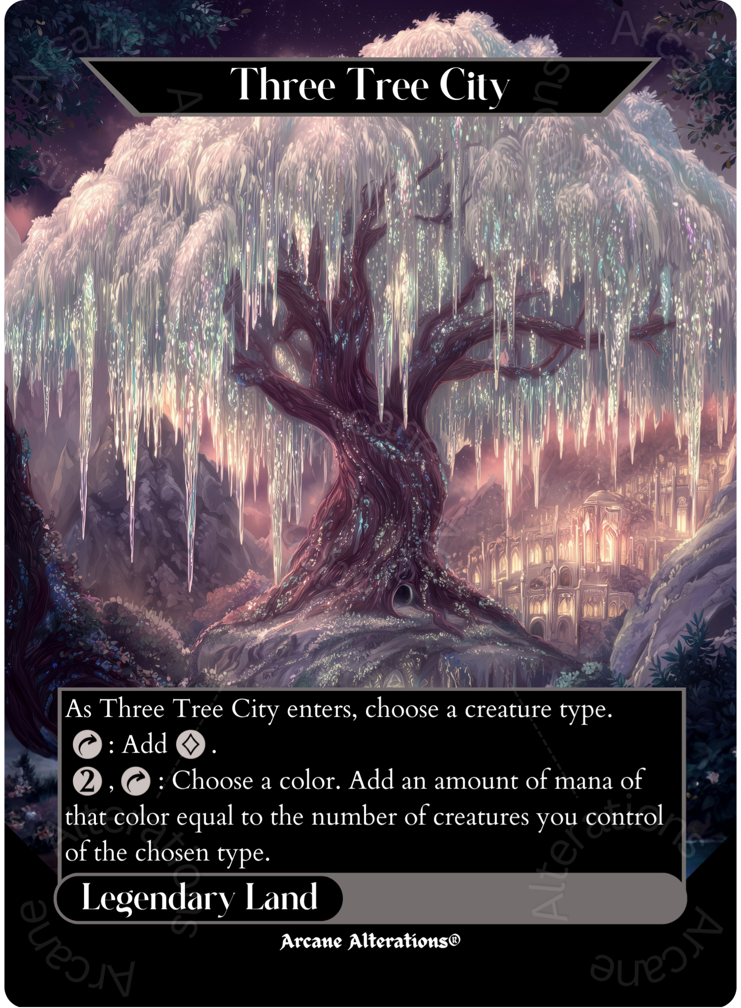 Three Tree City - Full Art Altered Art Custom Proxy Cards
