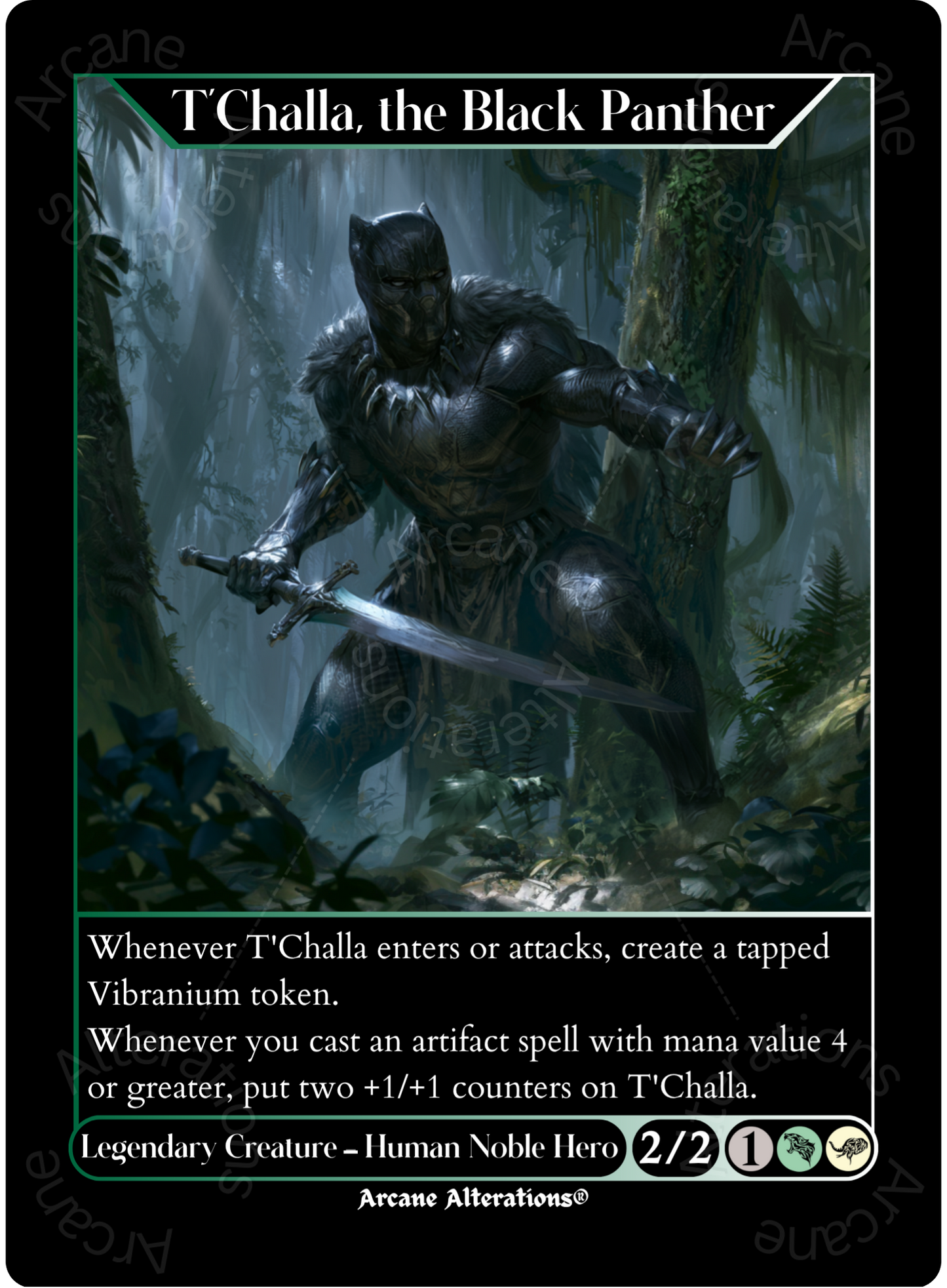 T'Challa, the Black Panther - High Quality Altered Art Custom Proxy Cards