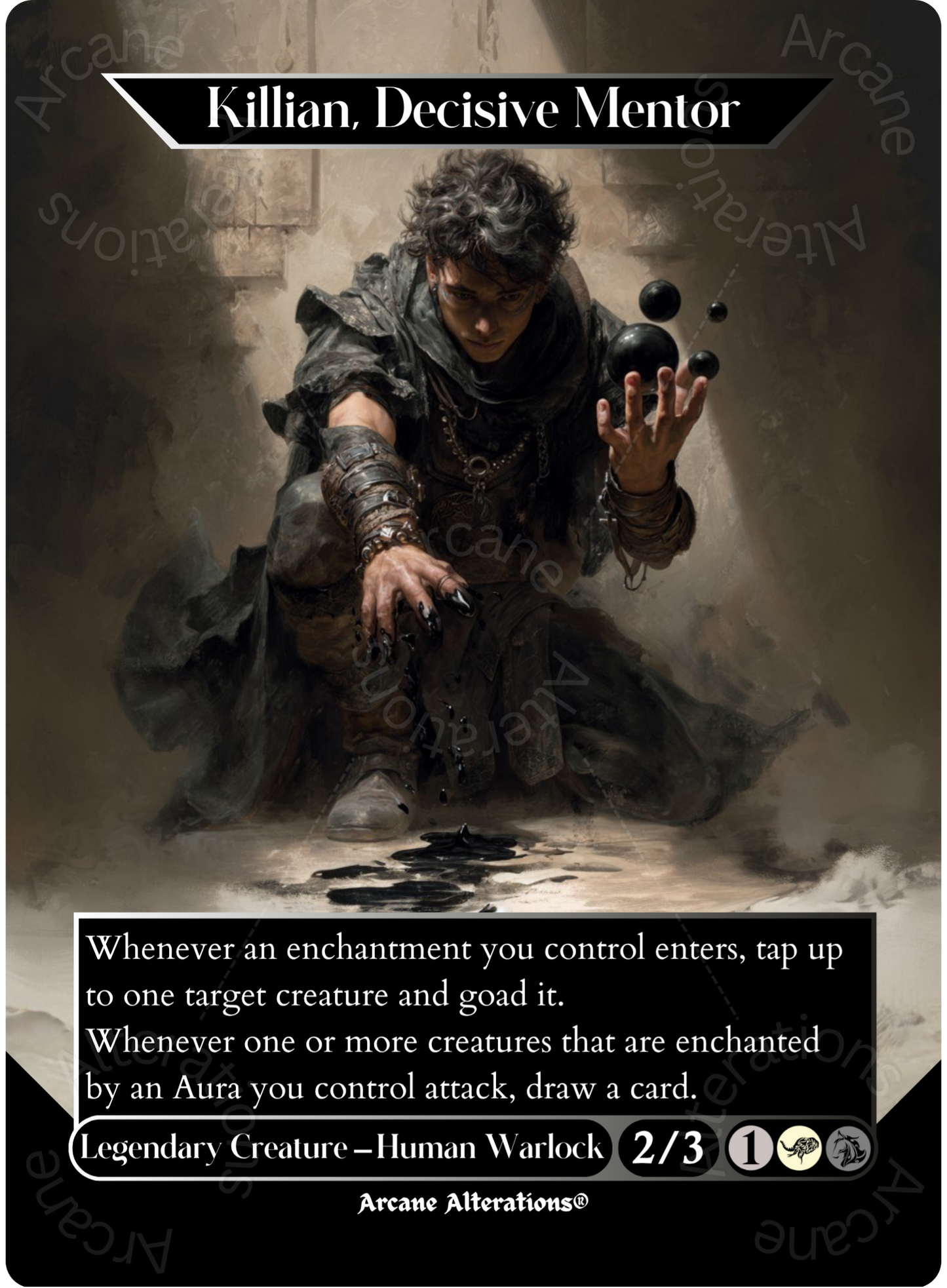 Killian, Decisive Mentor - Full Art Altered Art Custom Proxy Cards