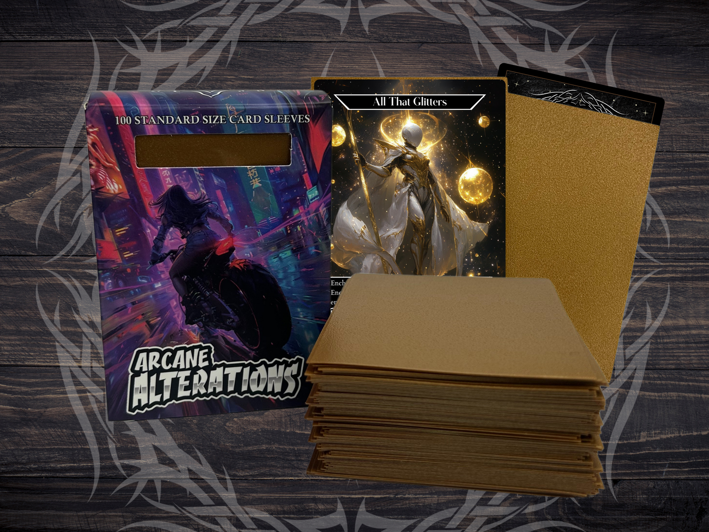 Gold Metallic Matte 100 Card Sleeves Standard Size