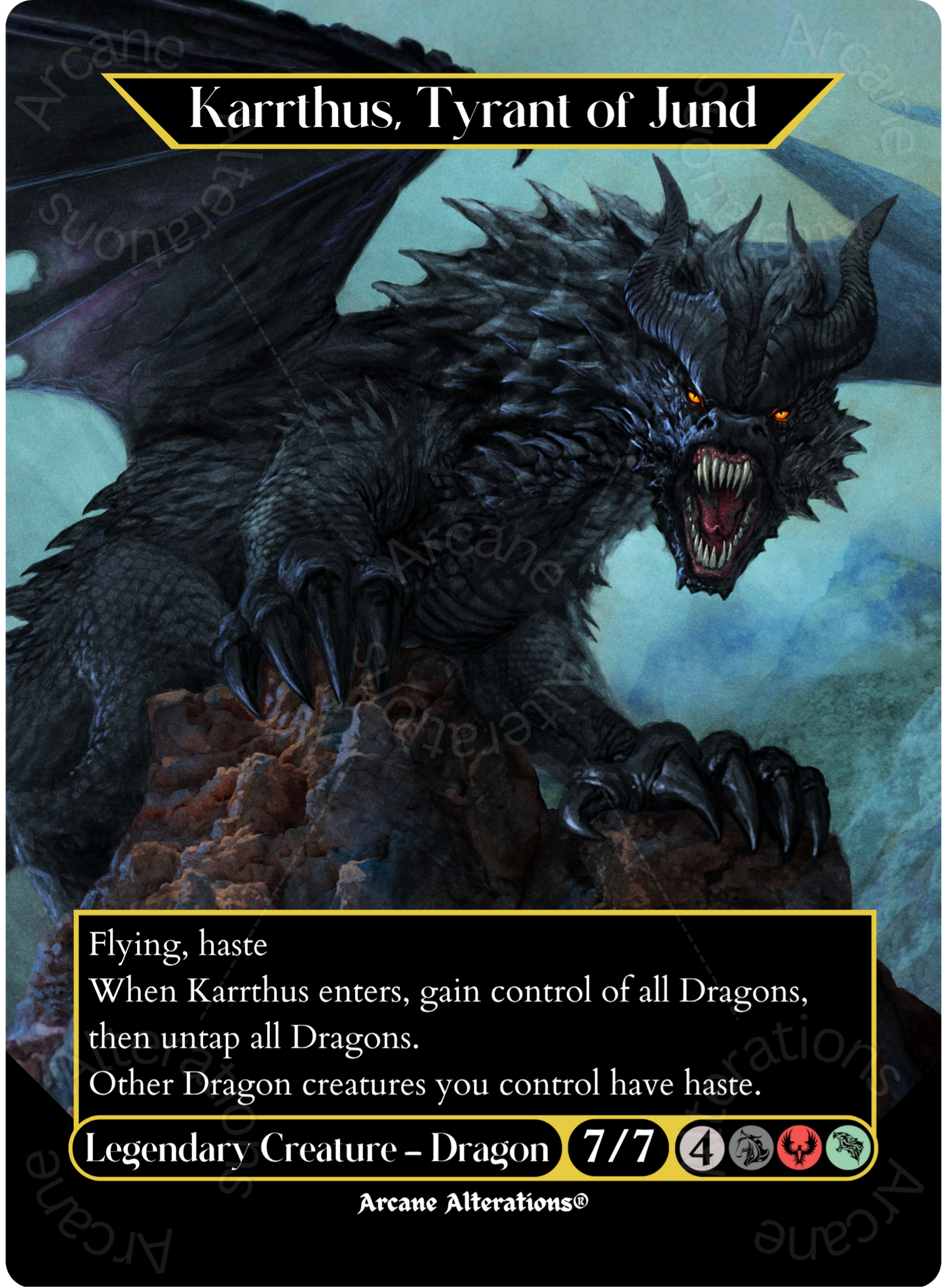 Karrthus, Tyrant of Jund - Full Art Altered Art Custom Proxy Cards