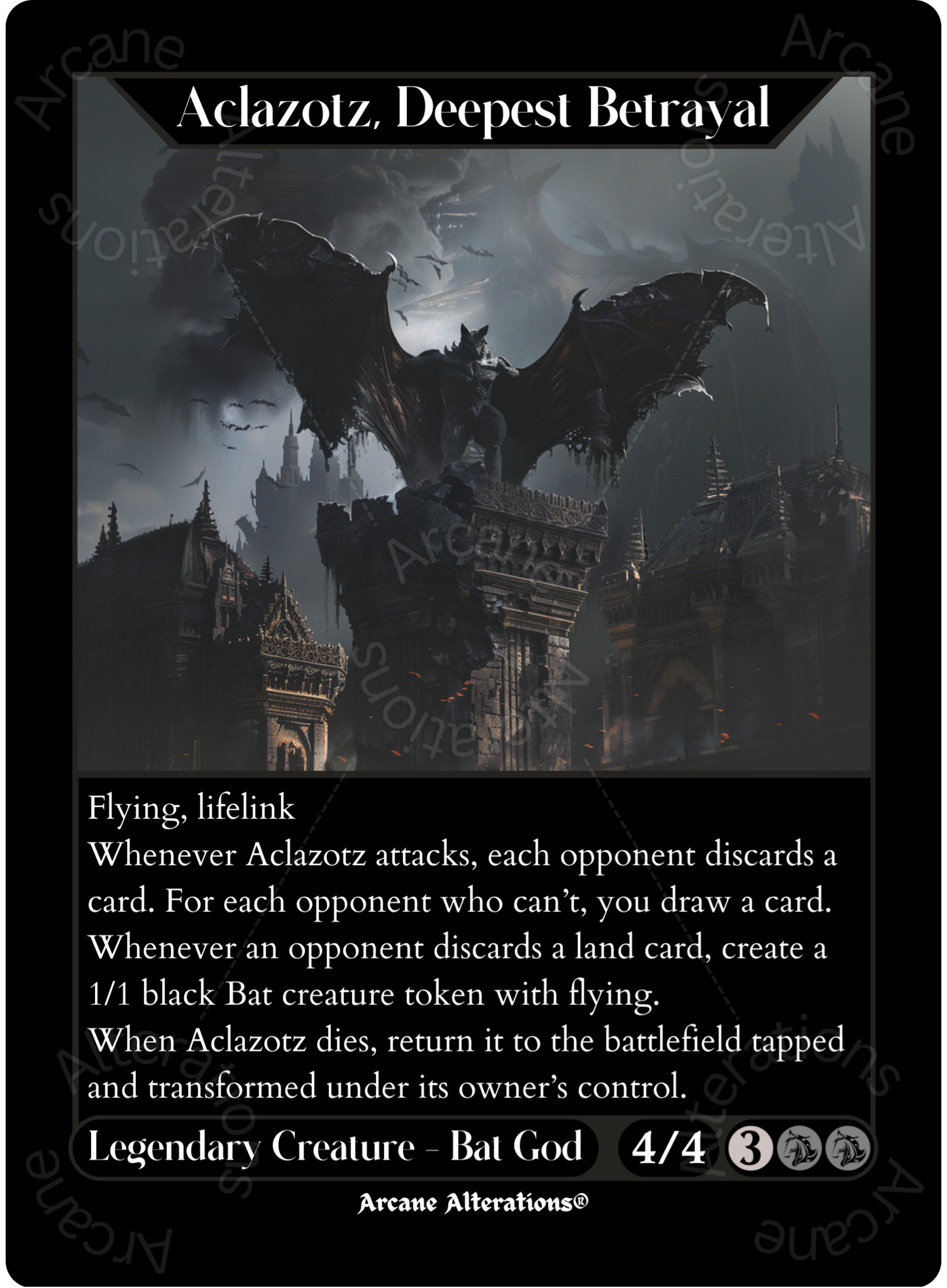 Aclazotz, Deepest Betrayal - High Quality Altered Art Custom Proxy Cards