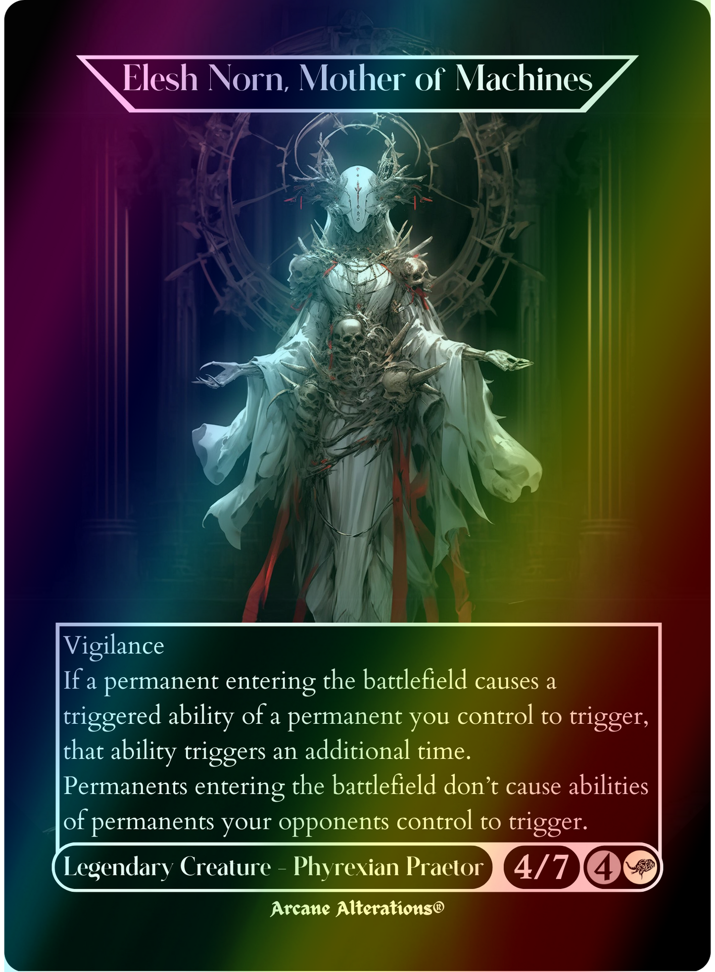 Elesh Norn, Mother of Machines - Full Art Altered Art Custom Proxy Cards