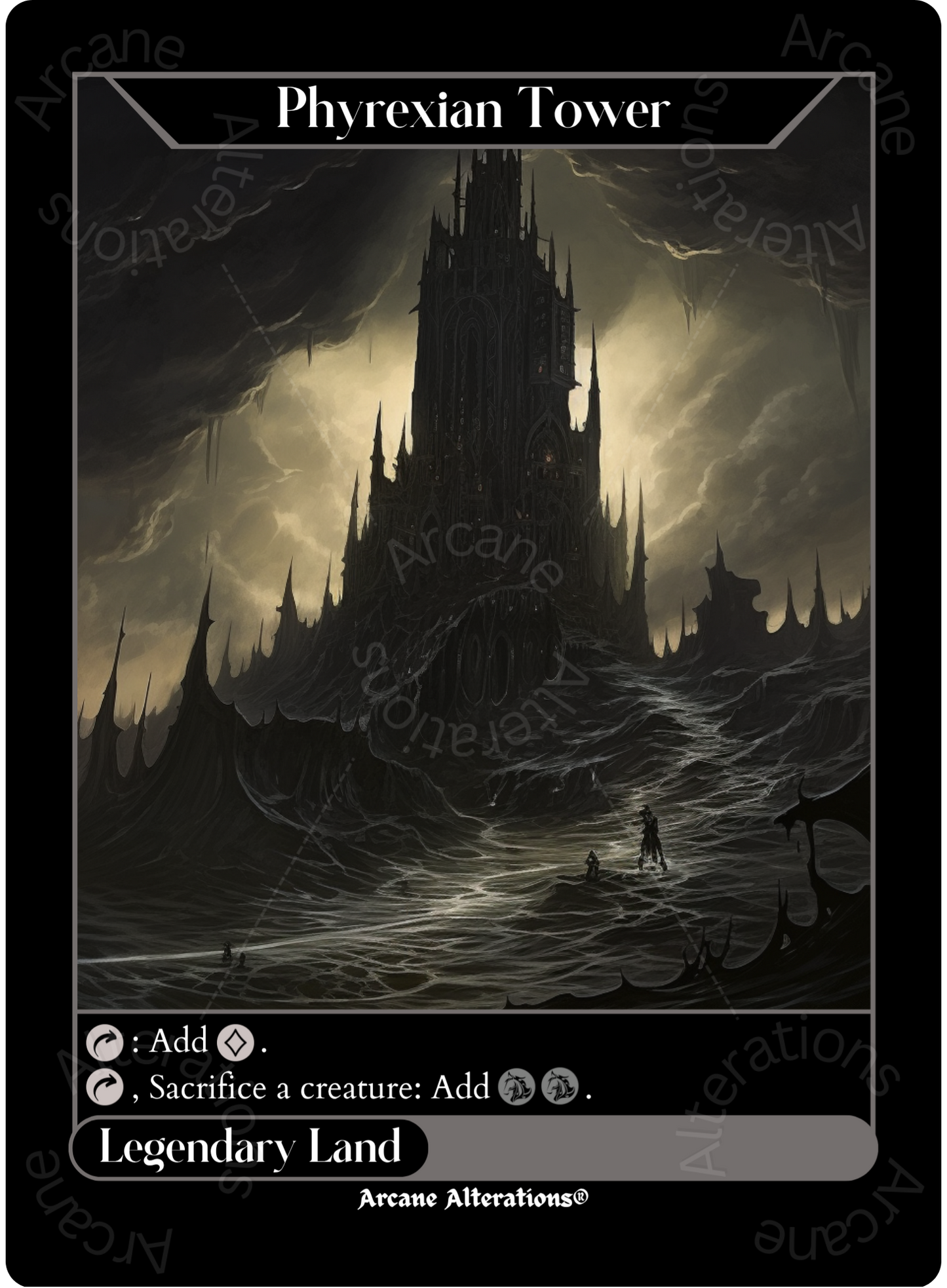 Phyrexian Tower - High Quality Altered Art Custom Proxy Cards
