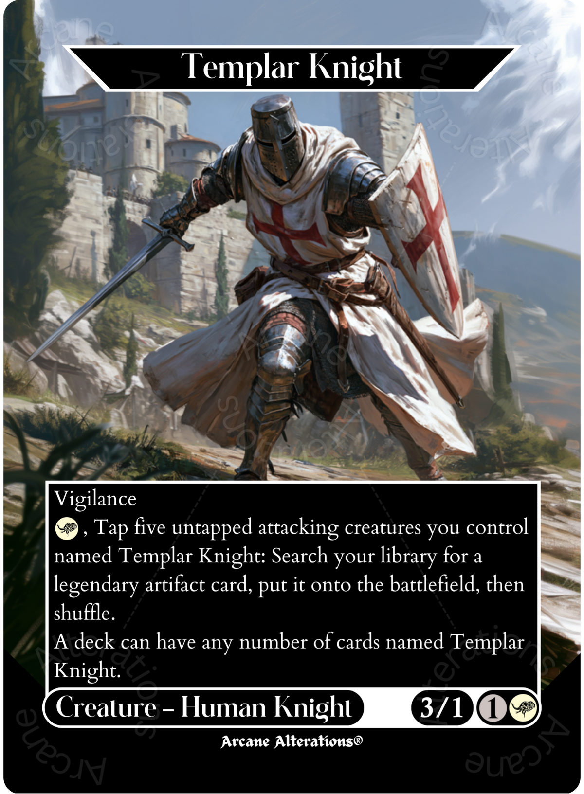 Templar Knight - Full Art Altered Art Custom Proxy Cards