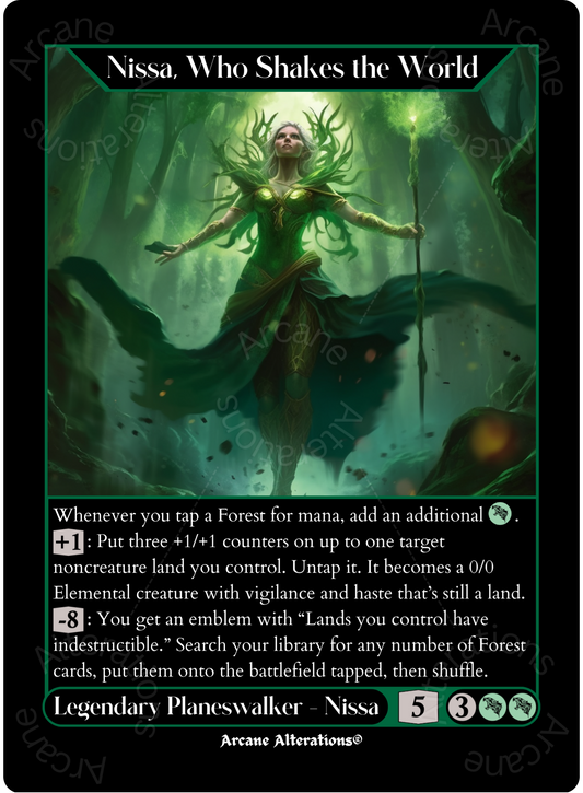 Nissa, Who Shakes the World - High Quality Altered Art Custom Proxy Cards