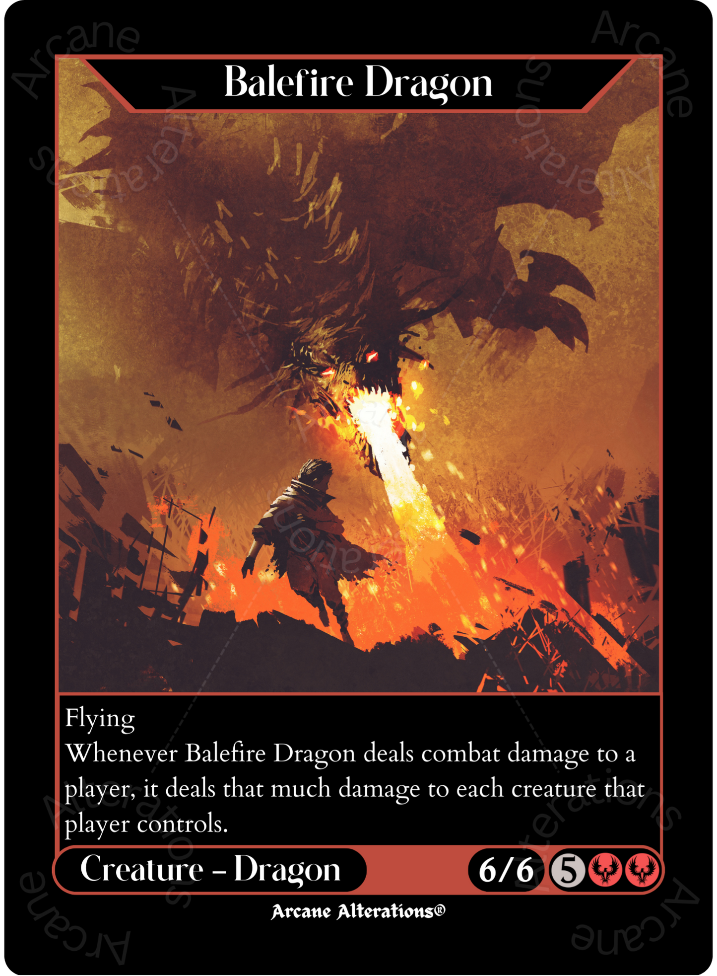 Balefire Dragon - High Quality Altered Art Custom Proxy Cards