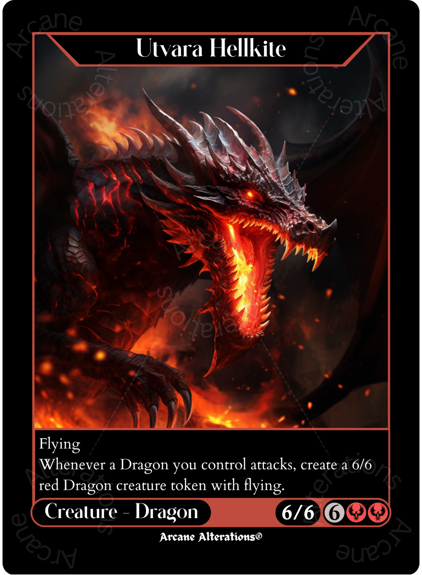 Utvara Hellkite - High Quality Altered Art Custom Proxy Cards