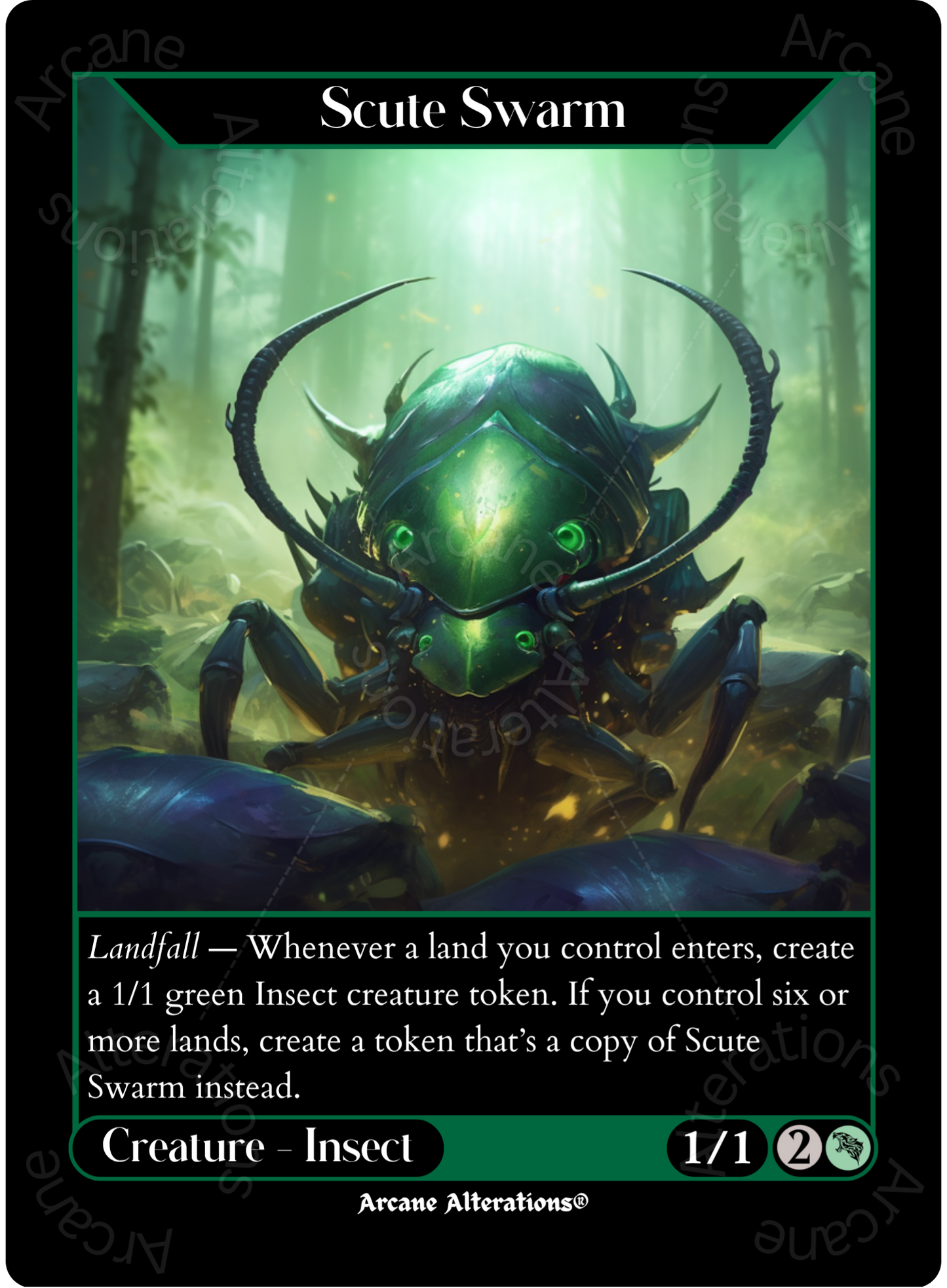 Scute Swarm - High Quality Altered Art Custom Proxy Cards