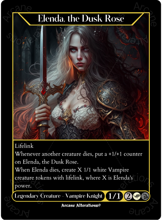 Elenda, the Dusk Rose - High Quality Altered Art Custom Proxy Cards