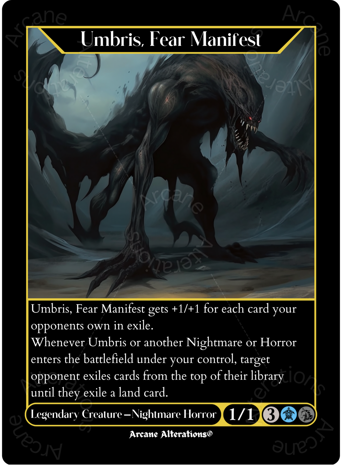 Umbris, Fear Manifest - High Quality Altered Art Custom Proxy Cards