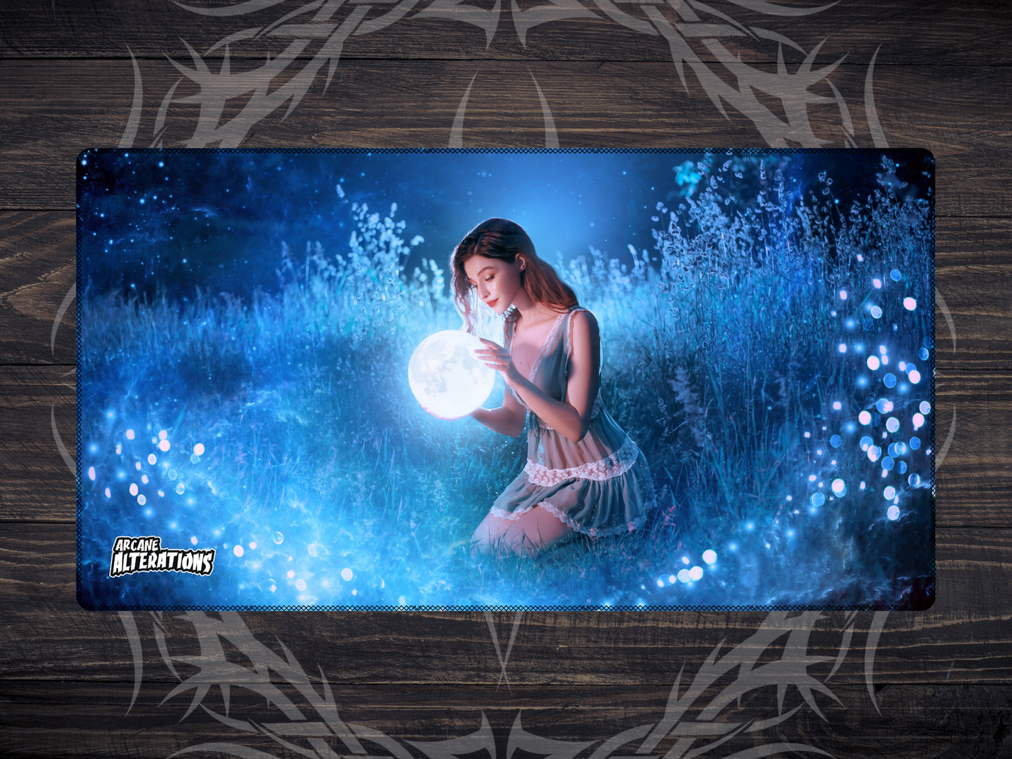 Moon Druid Stitched Edge Playmat 24"x14" (2mm)