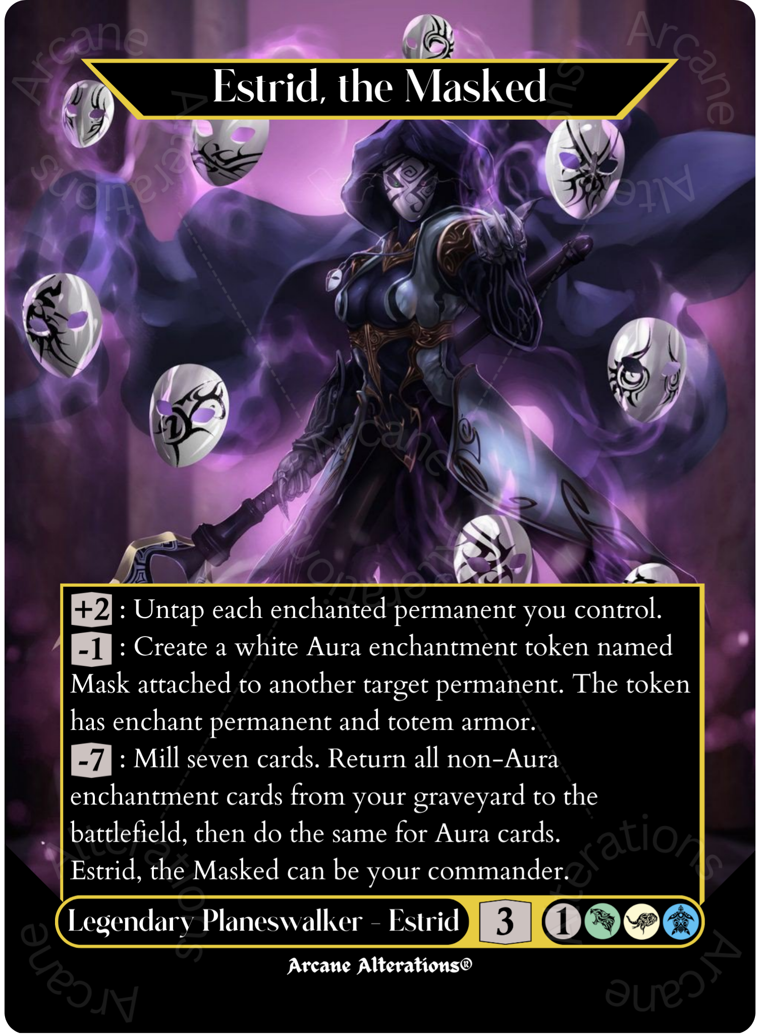 Masked Customz Estrid, the Masked - Full Art Altered Art Custom Proxy Cards – Arcane ...