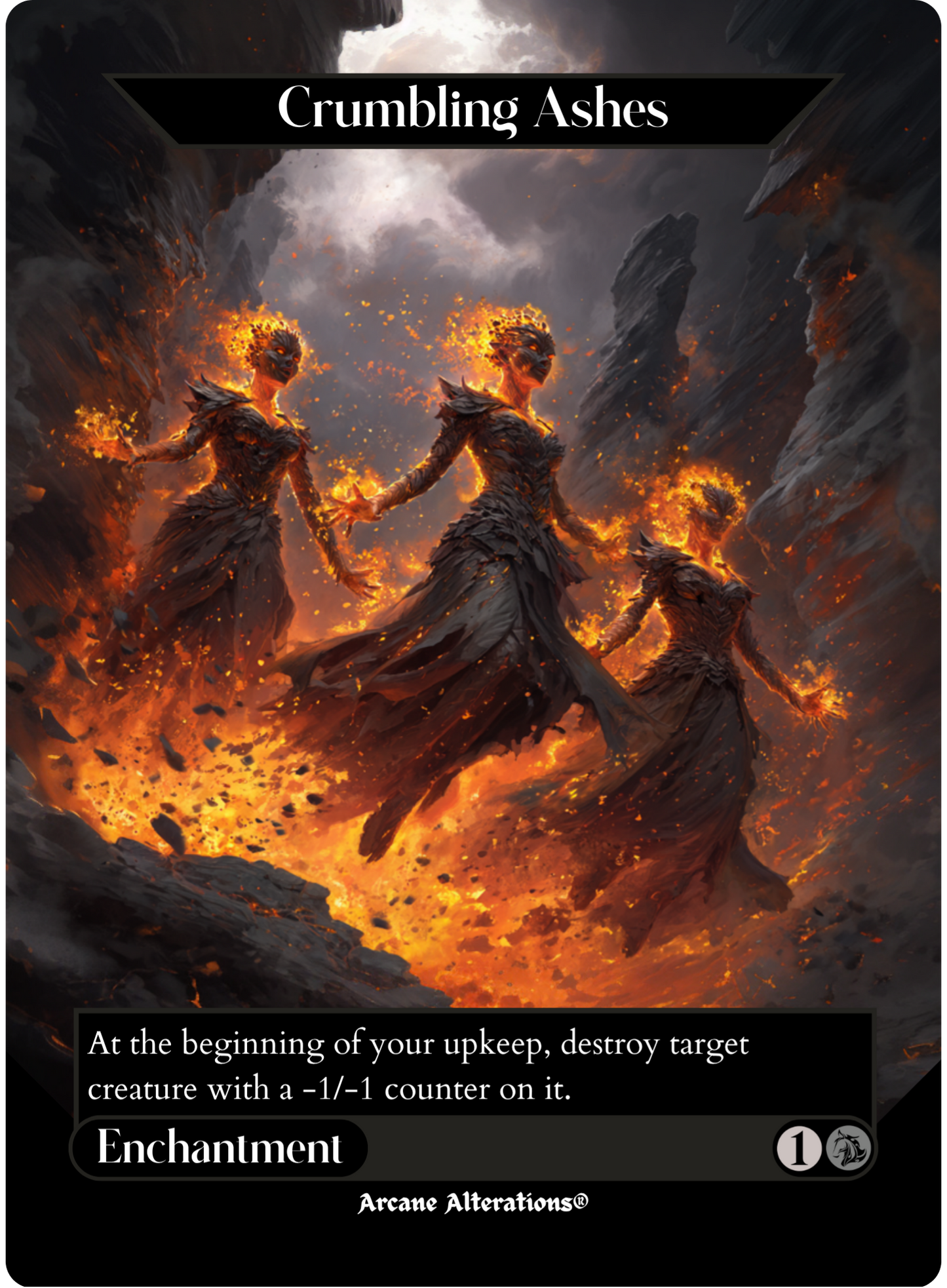 Crumbling Ashes - Full Art Altered Art Custom Proxy Cards